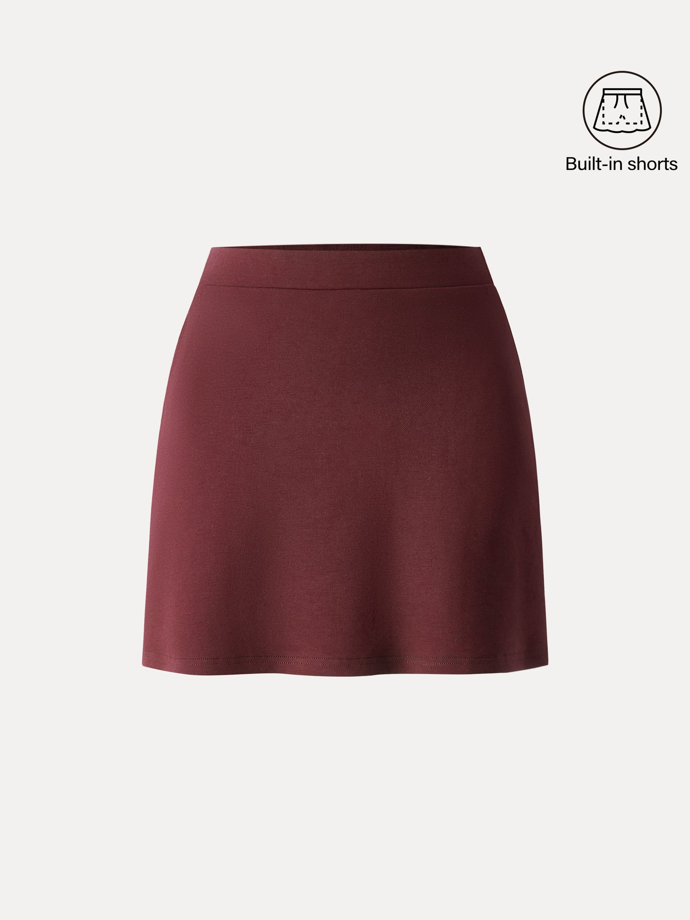 Cotton Blend Mini Pull-on A-Line Skirt with Pockets