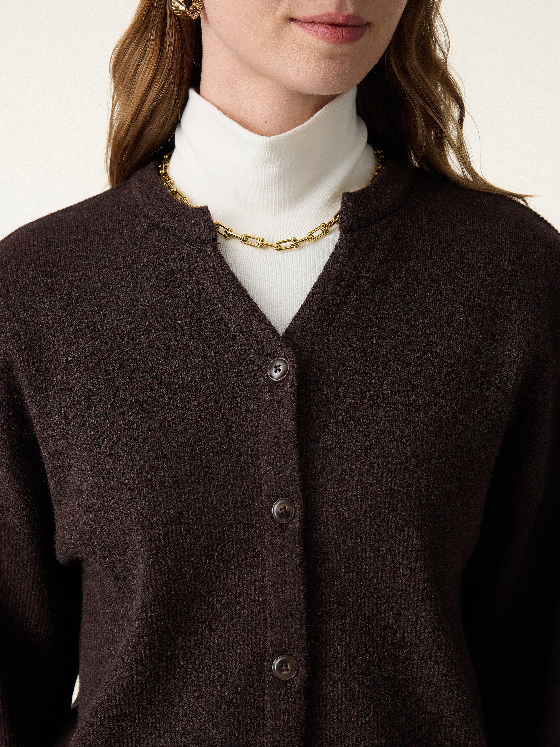 Cozy Knit Cropped Button Front Cardigan