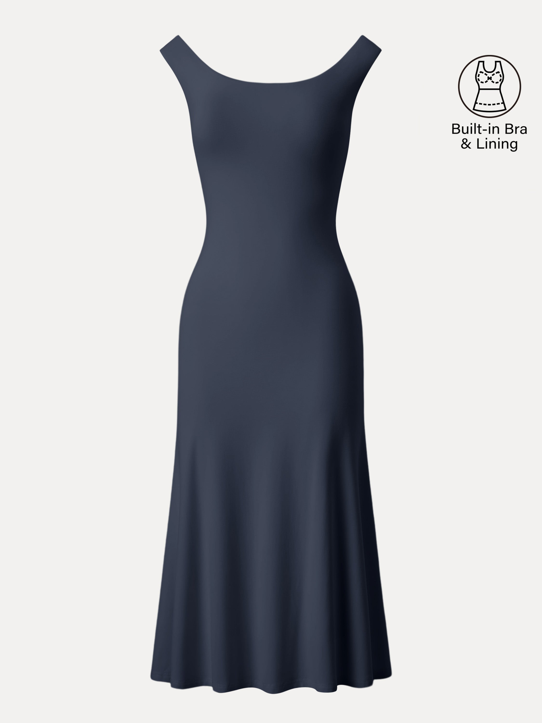 Scoop Neck Midi Low Back Brami Dress