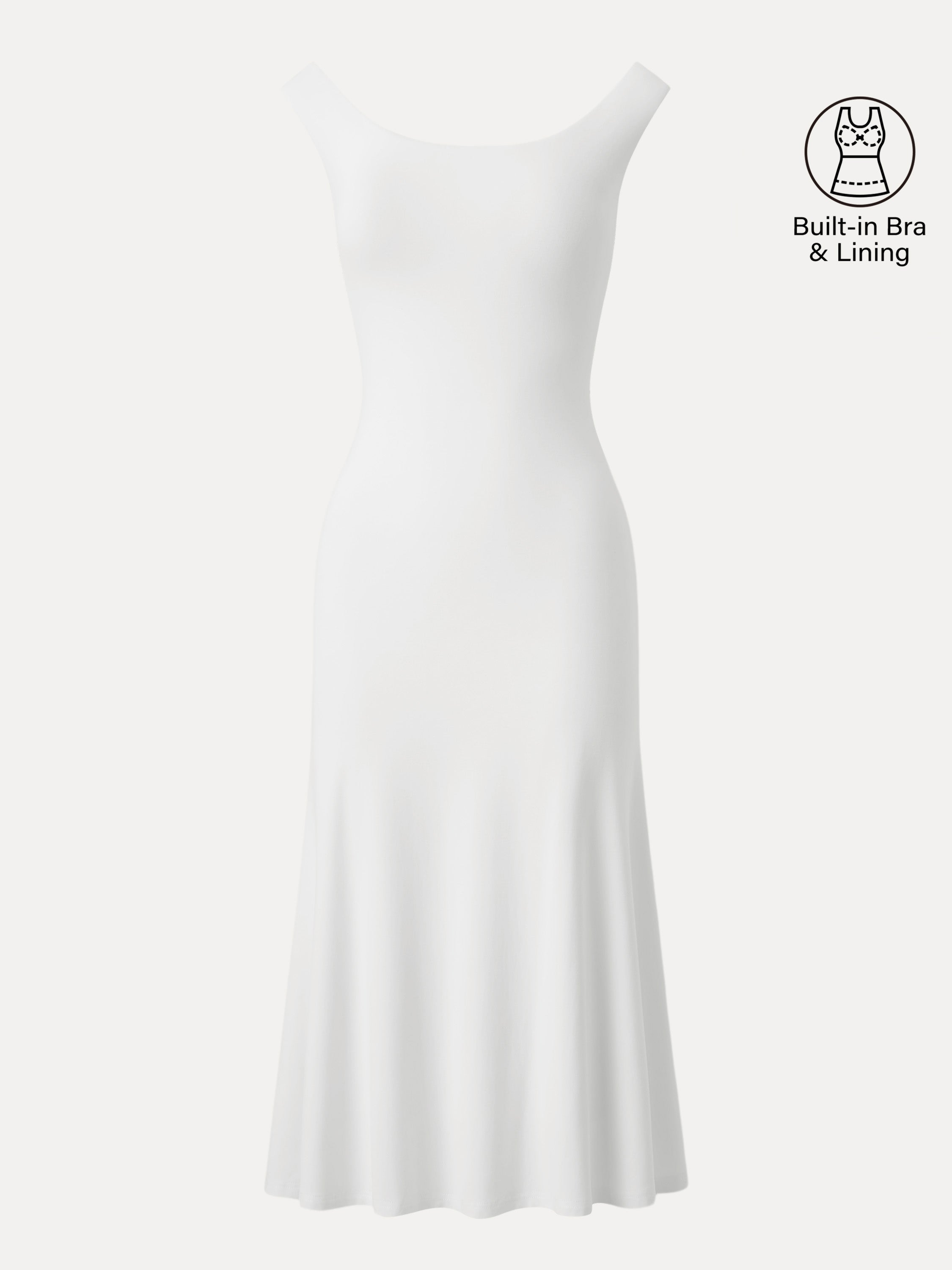 Scoop Neck Midi Low Back Brami Dress