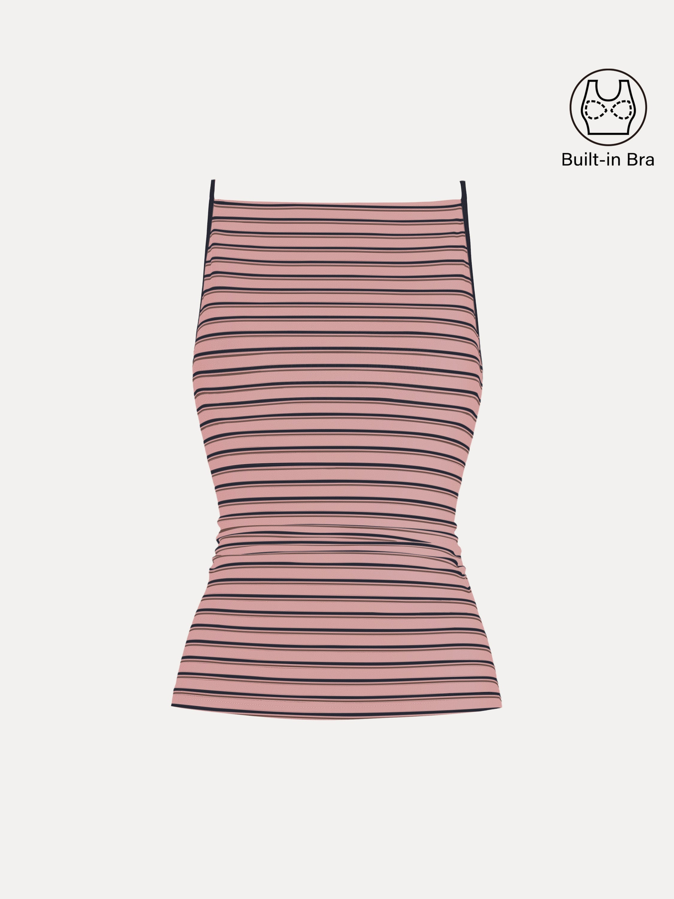 Striped Side Ruched Spaghetti New Airy Brami