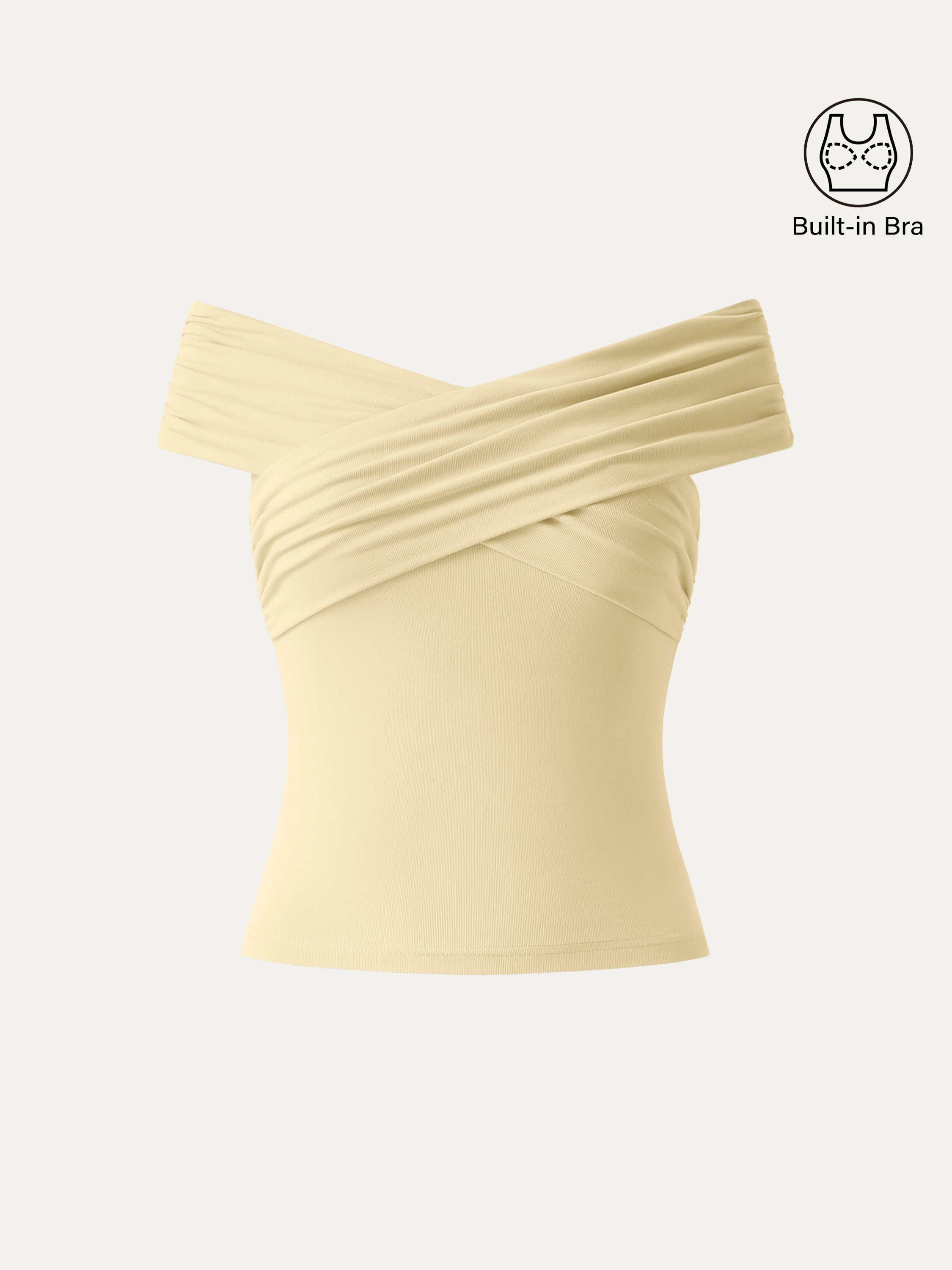 Criss Cross Off Shoulder New Airy Brami Top