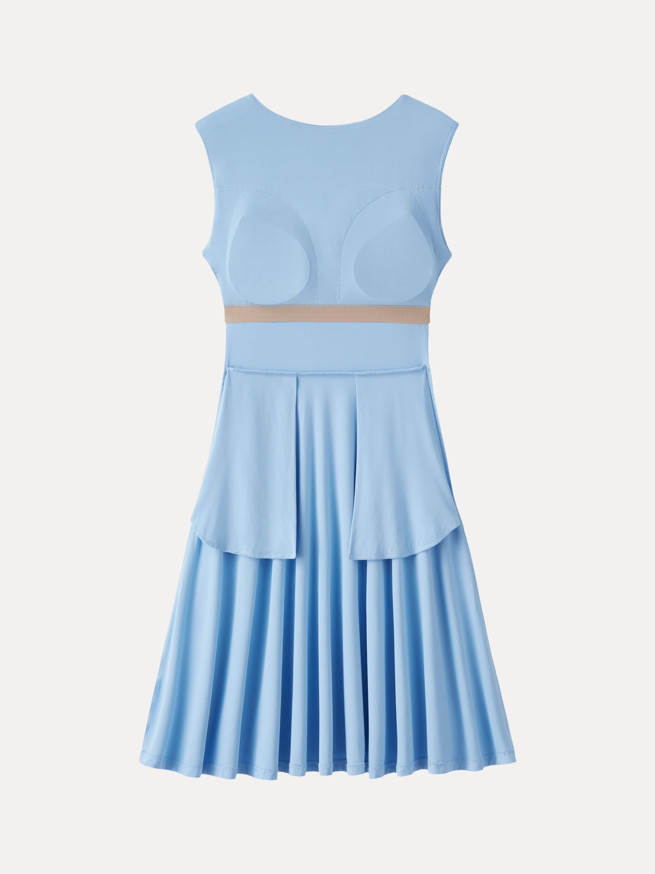 SkinKiss Boatneck Wide Shoulder Brami Dress with Pockets