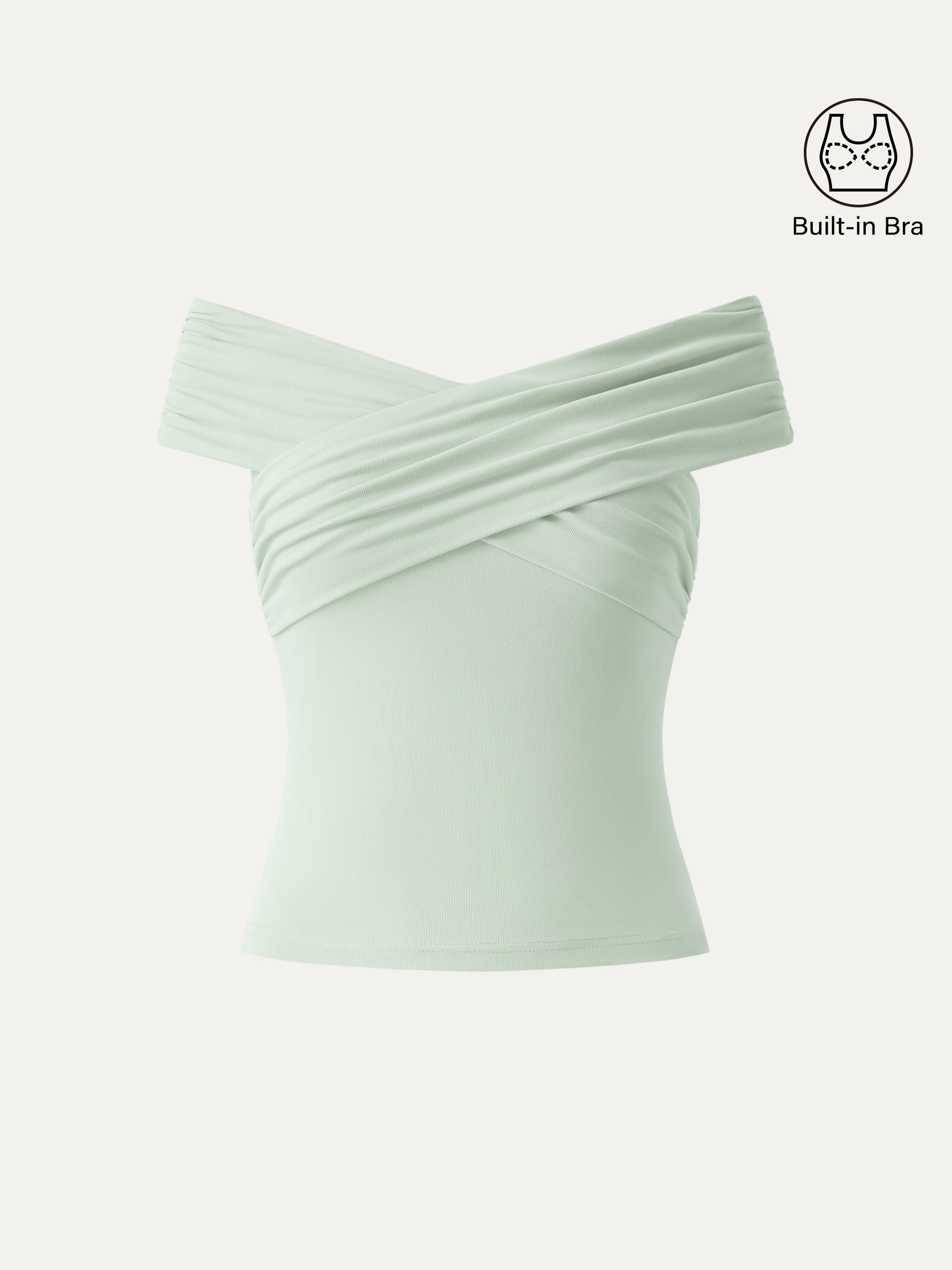 Criss Cross Off Shoulder New Airy Brami Top