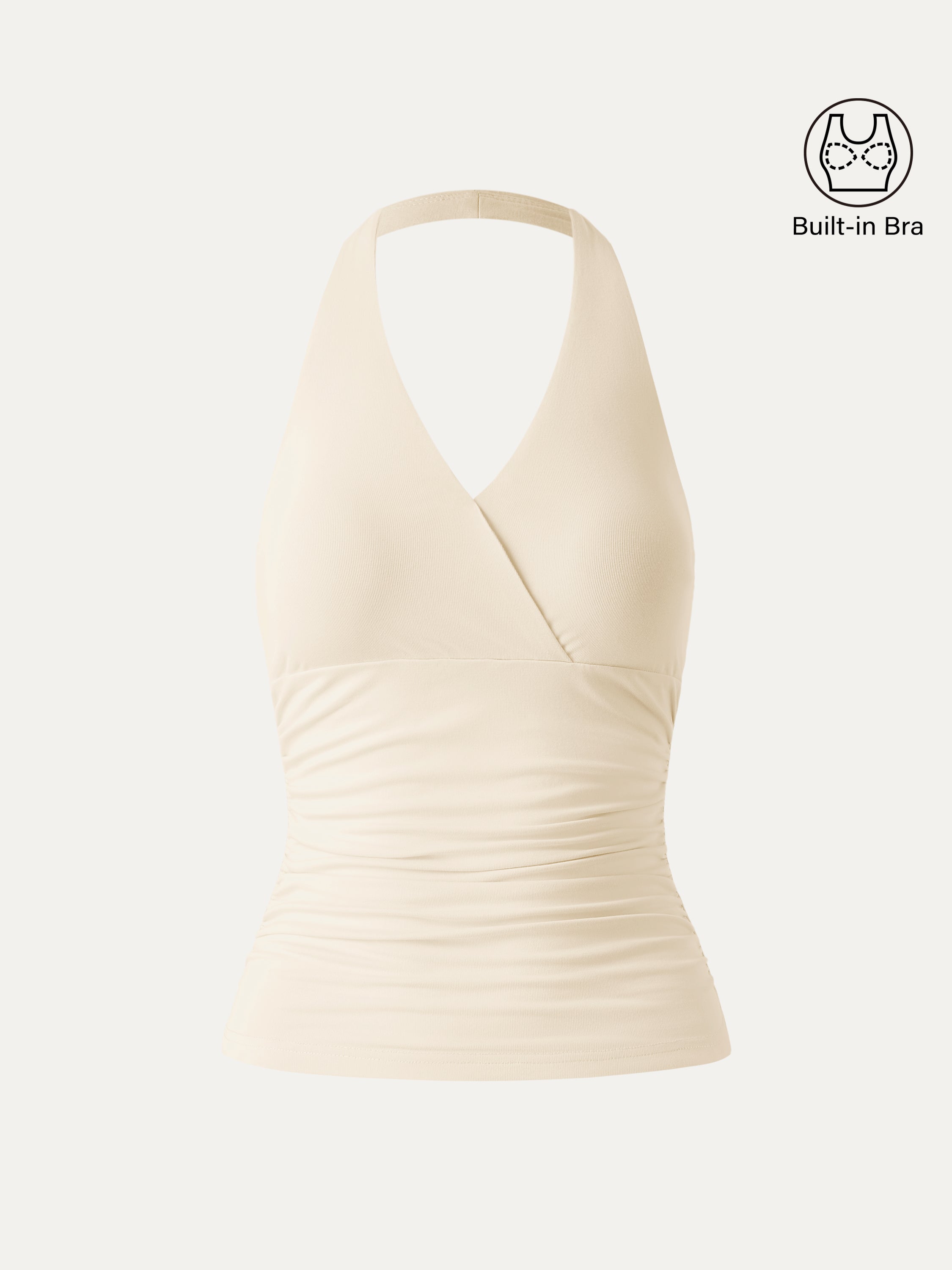Halter Neck Side Gathered New Airy Brami Tank