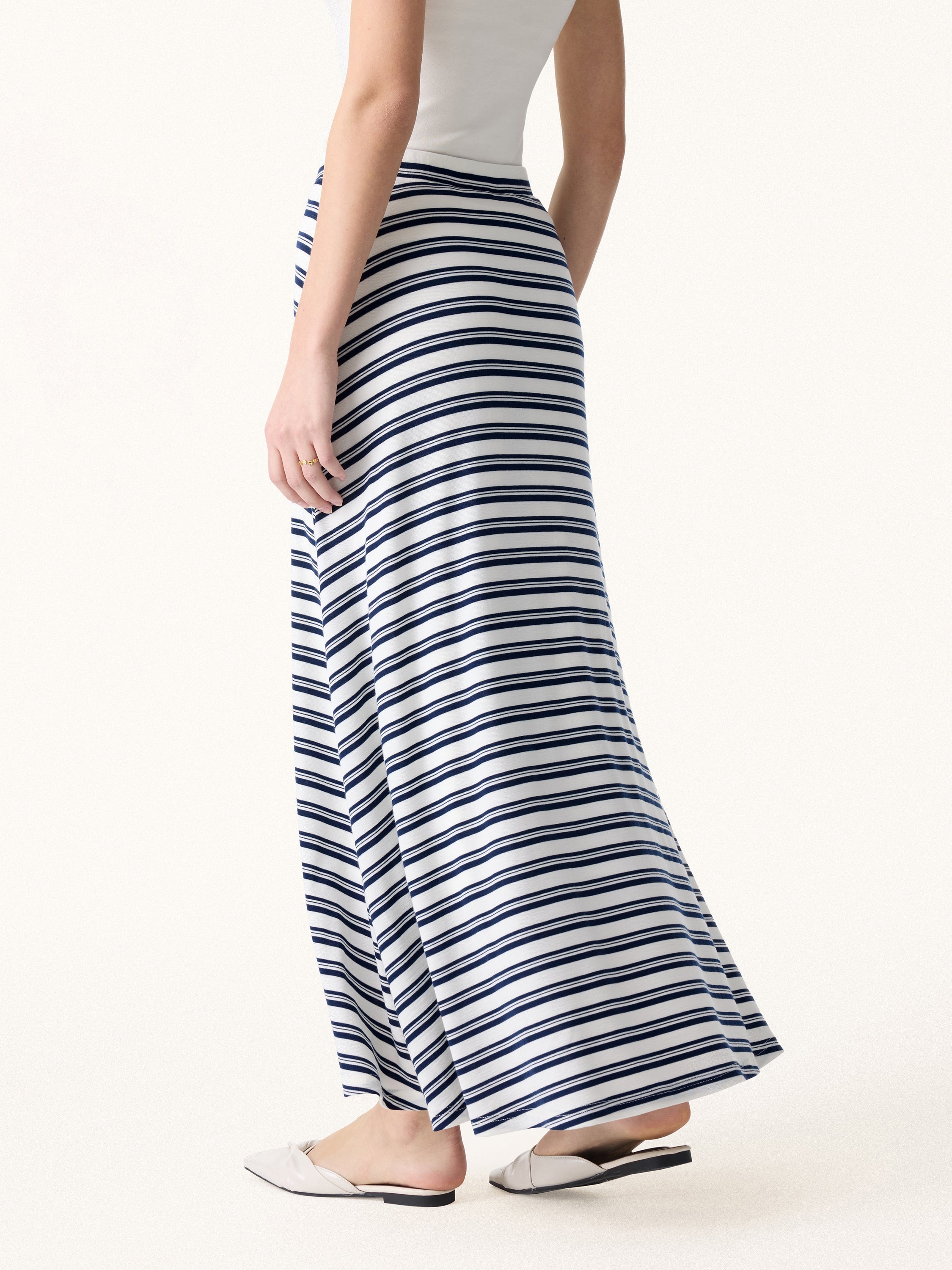 Lyocell Wool Anti-Wrinkle A-Line Circle Maxi Skirt