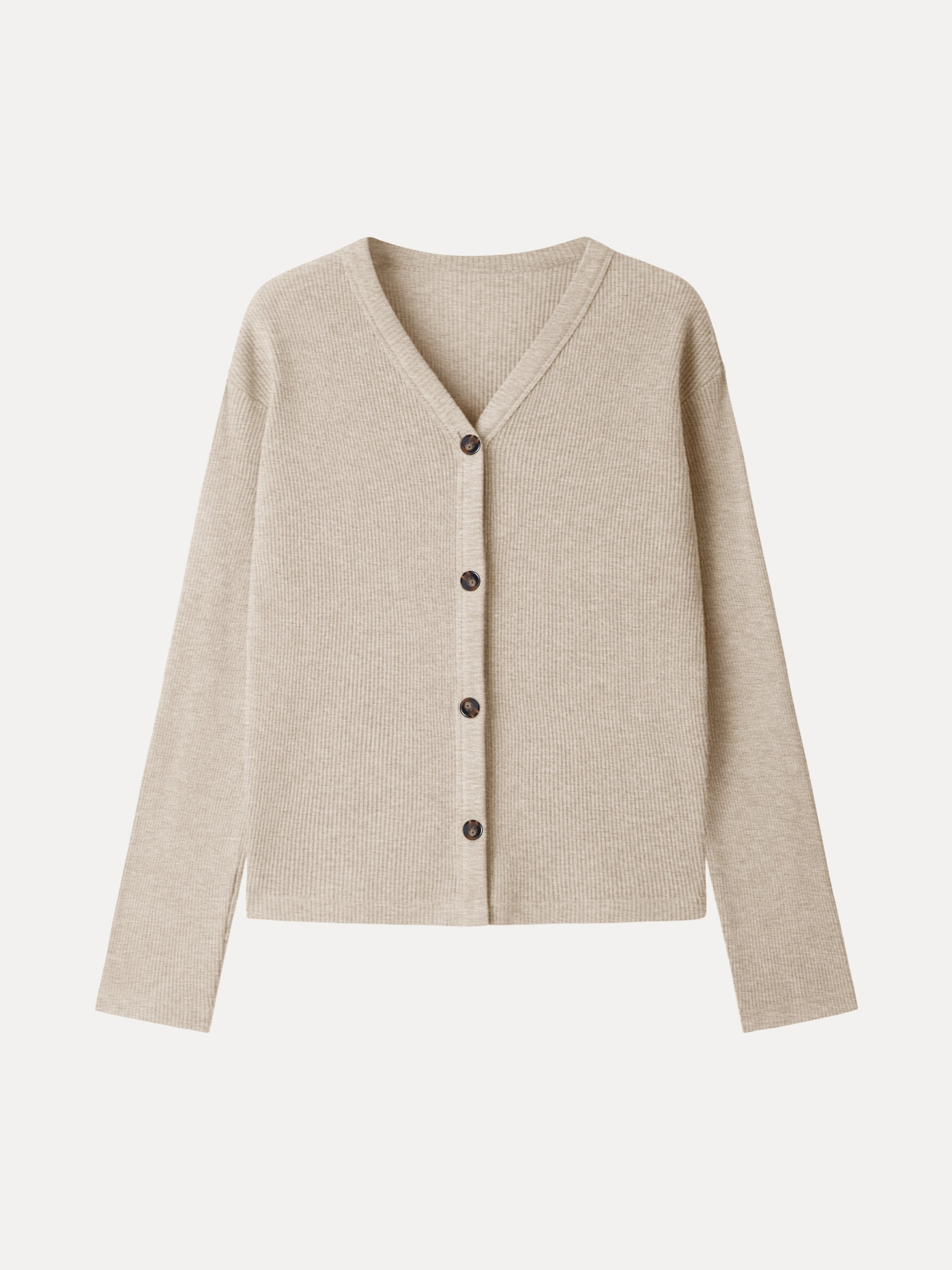 Cozy Rib V-Neck Button-Fronted Cardigan