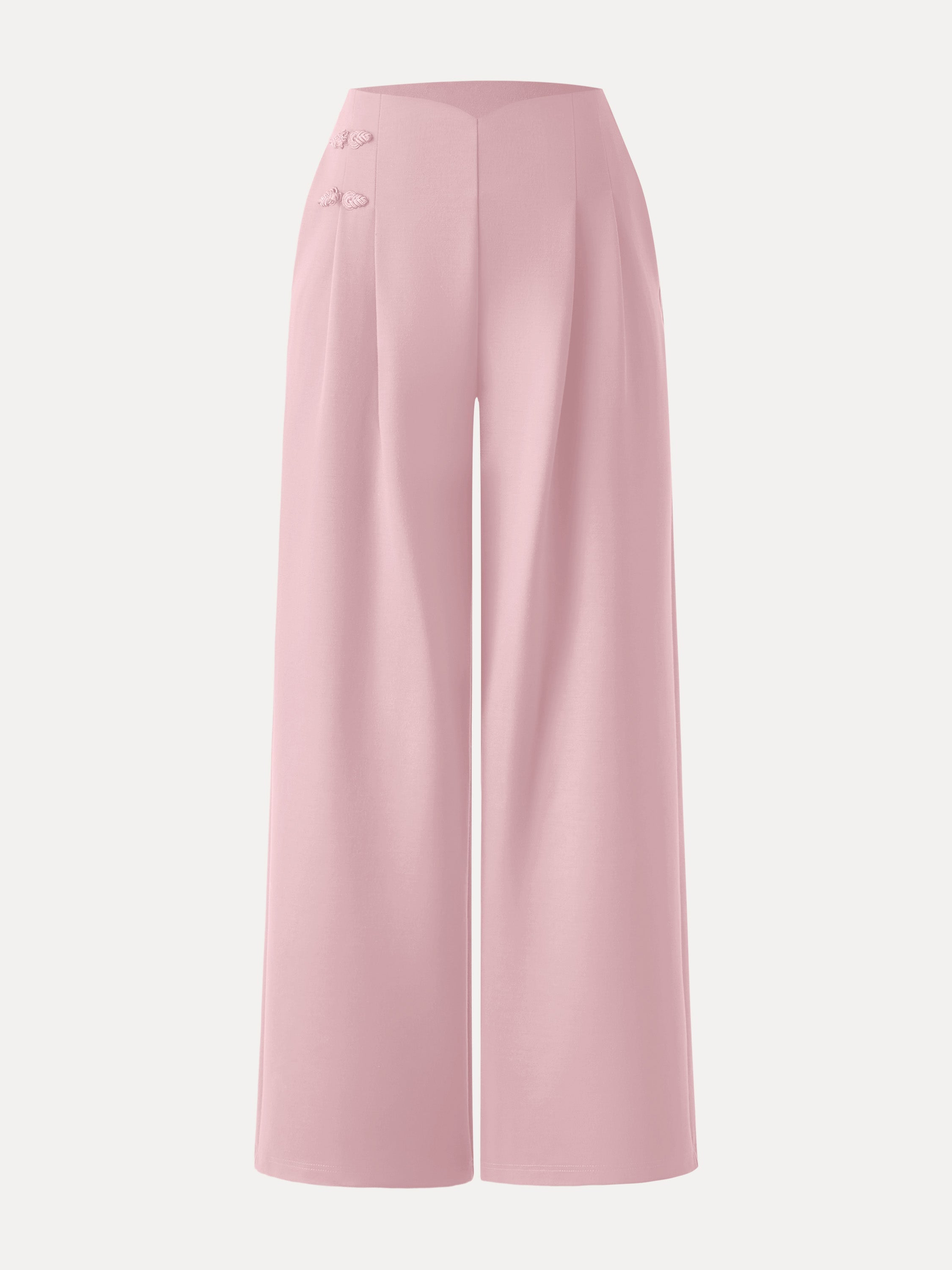 Statement Frog Button High Rise Wide Leg Pants with Pockets Limited Edition