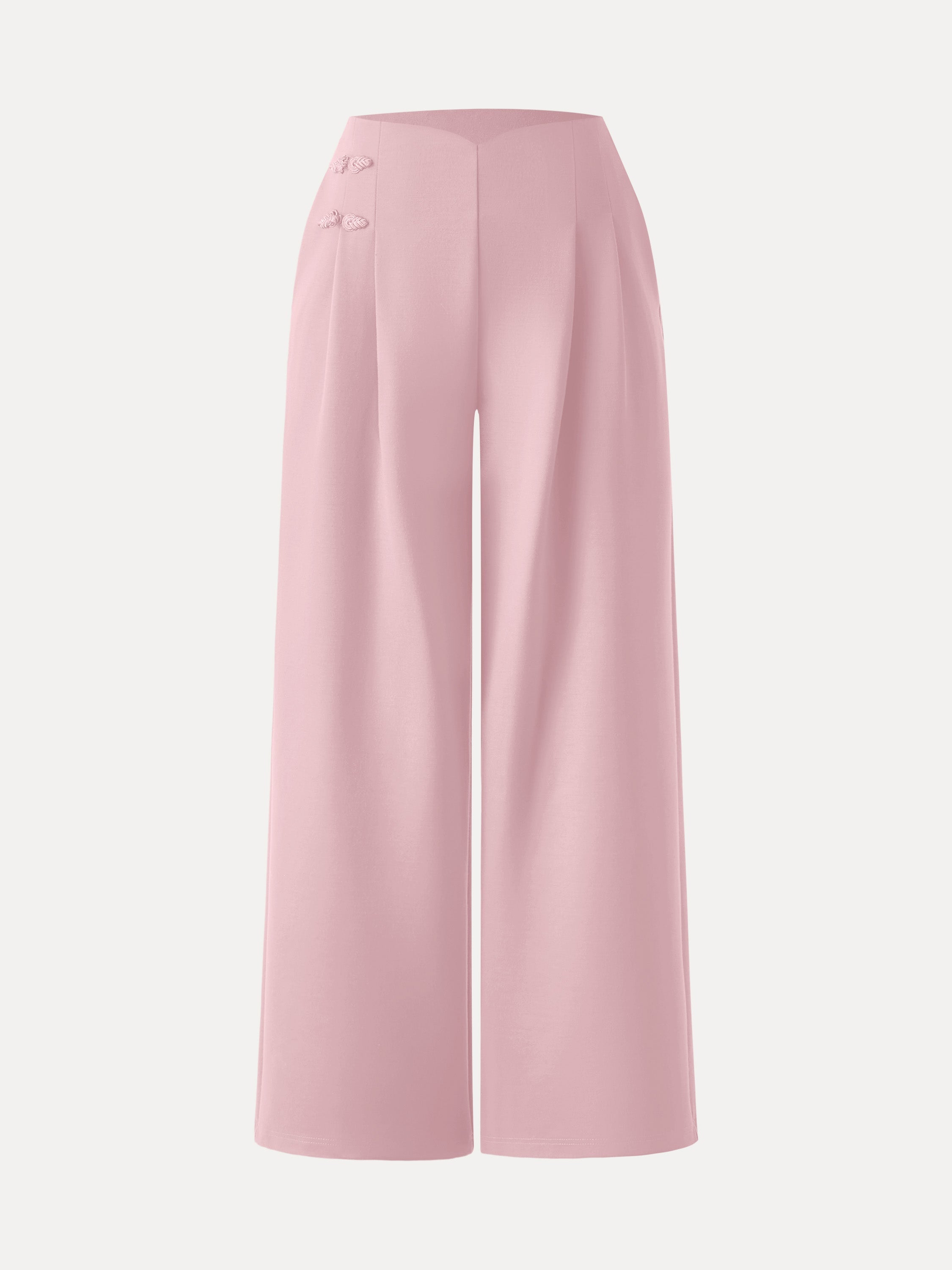Statement Frog Button High Rise Wide Leg Pants with Pockets Limited Edition