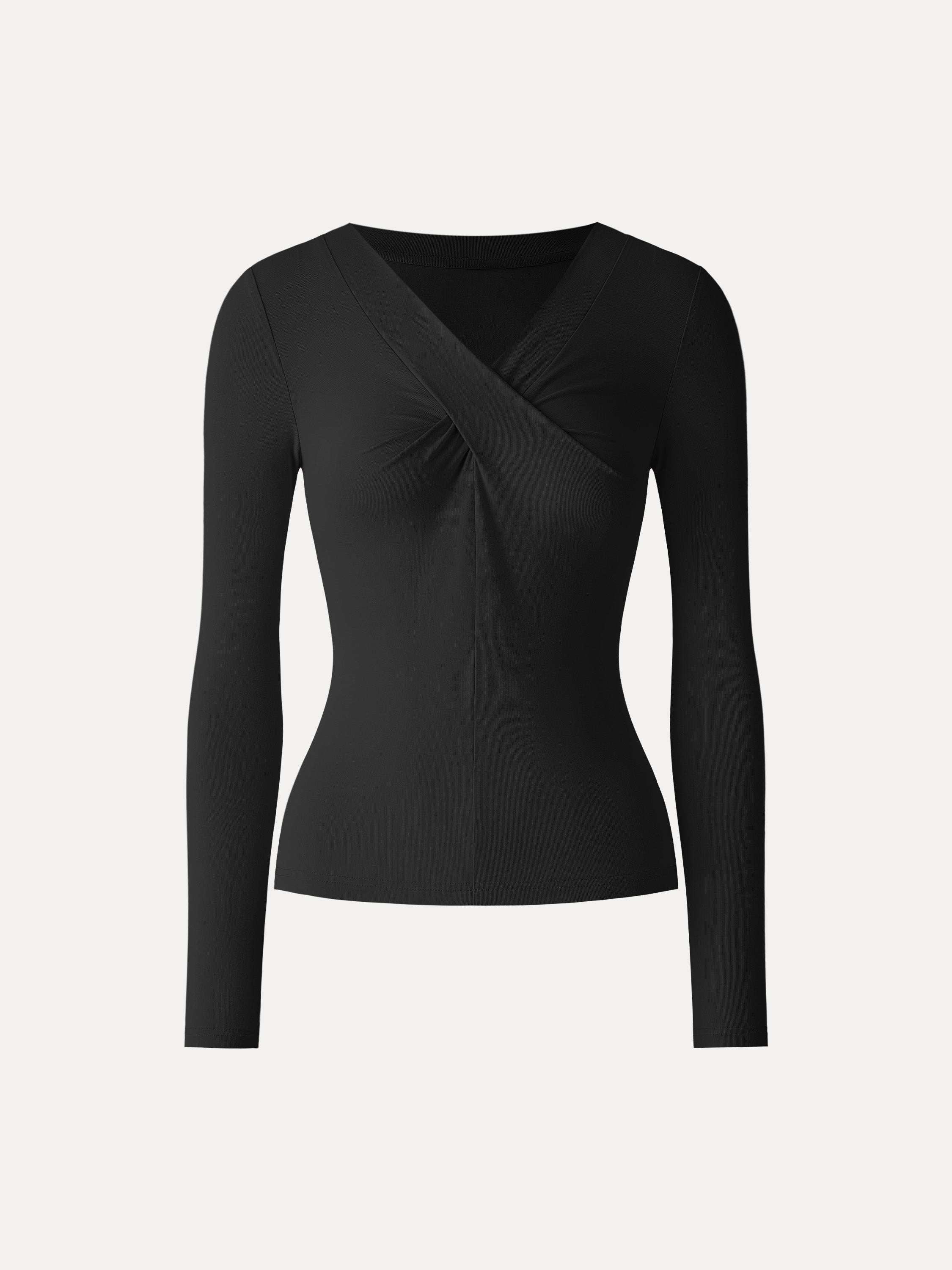 SkinKiss Twisted V-Neck Long Sleeve Top