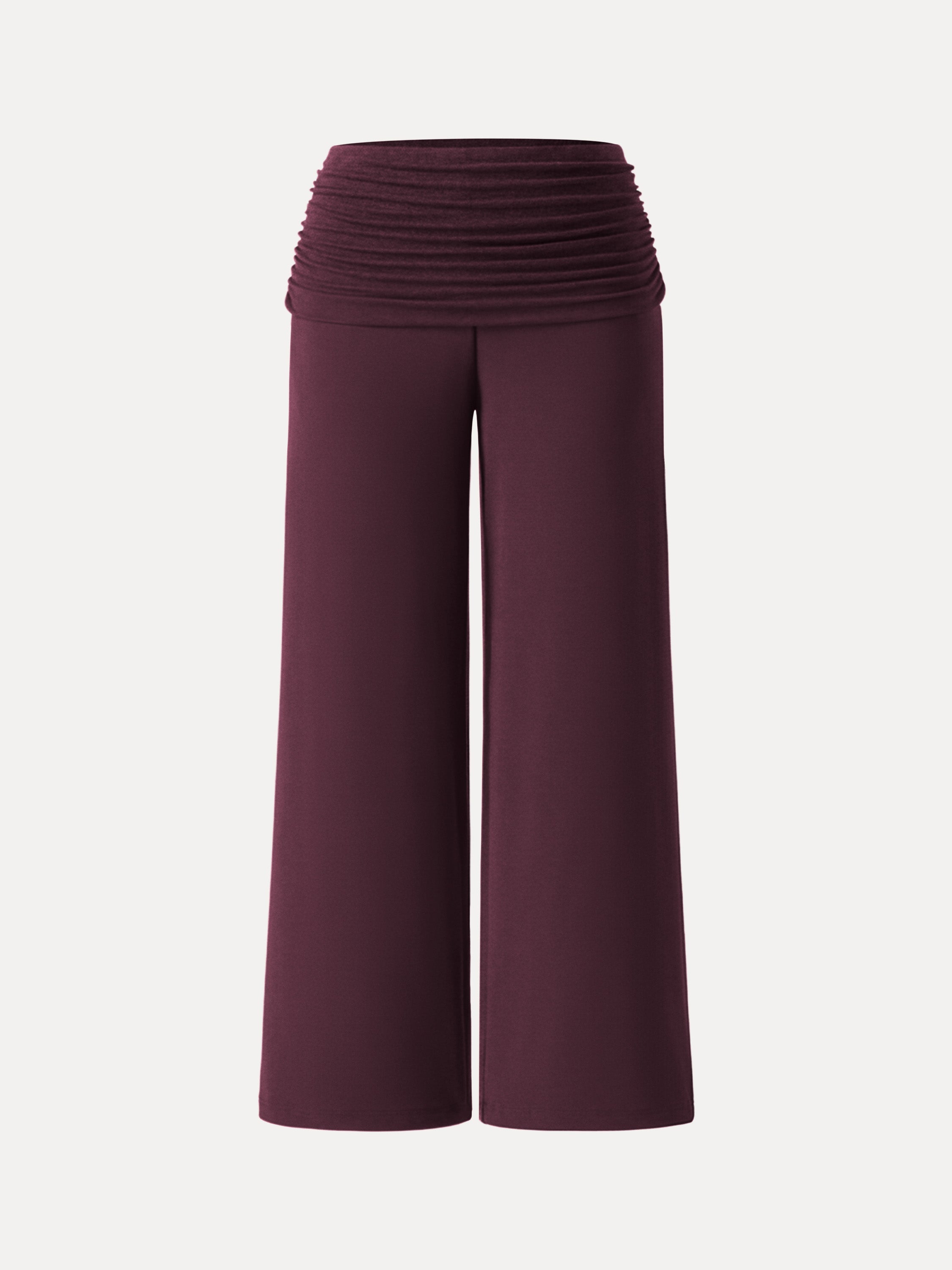 Non-Itchy Wool Blend Drapey Wide Leg Pull-on Pants with Pockets