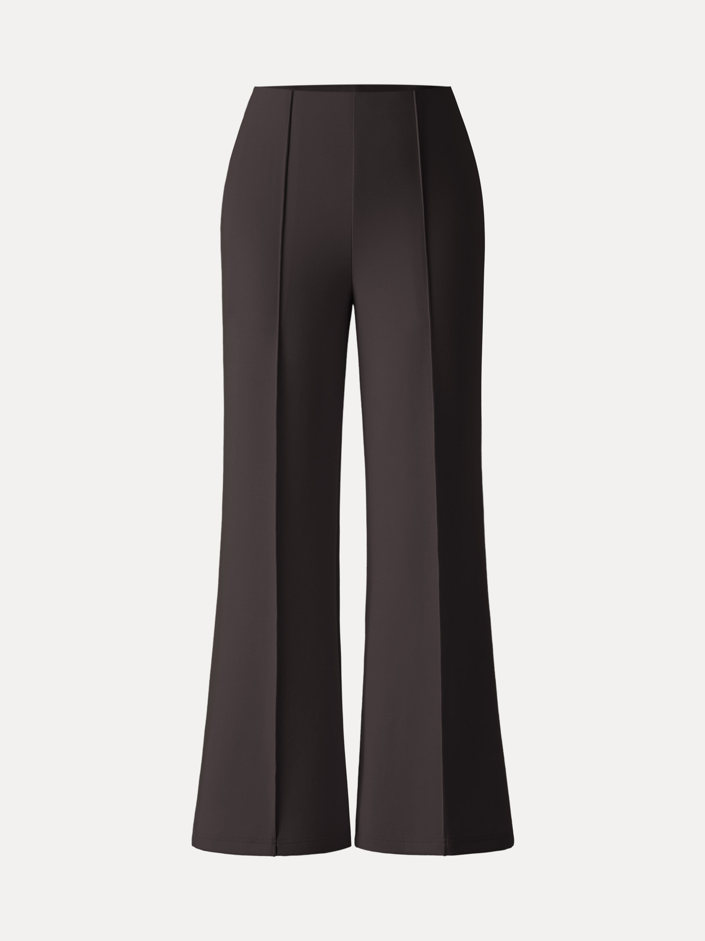 Stretch Cotton High Rise Wide Flared Pull-on Pants