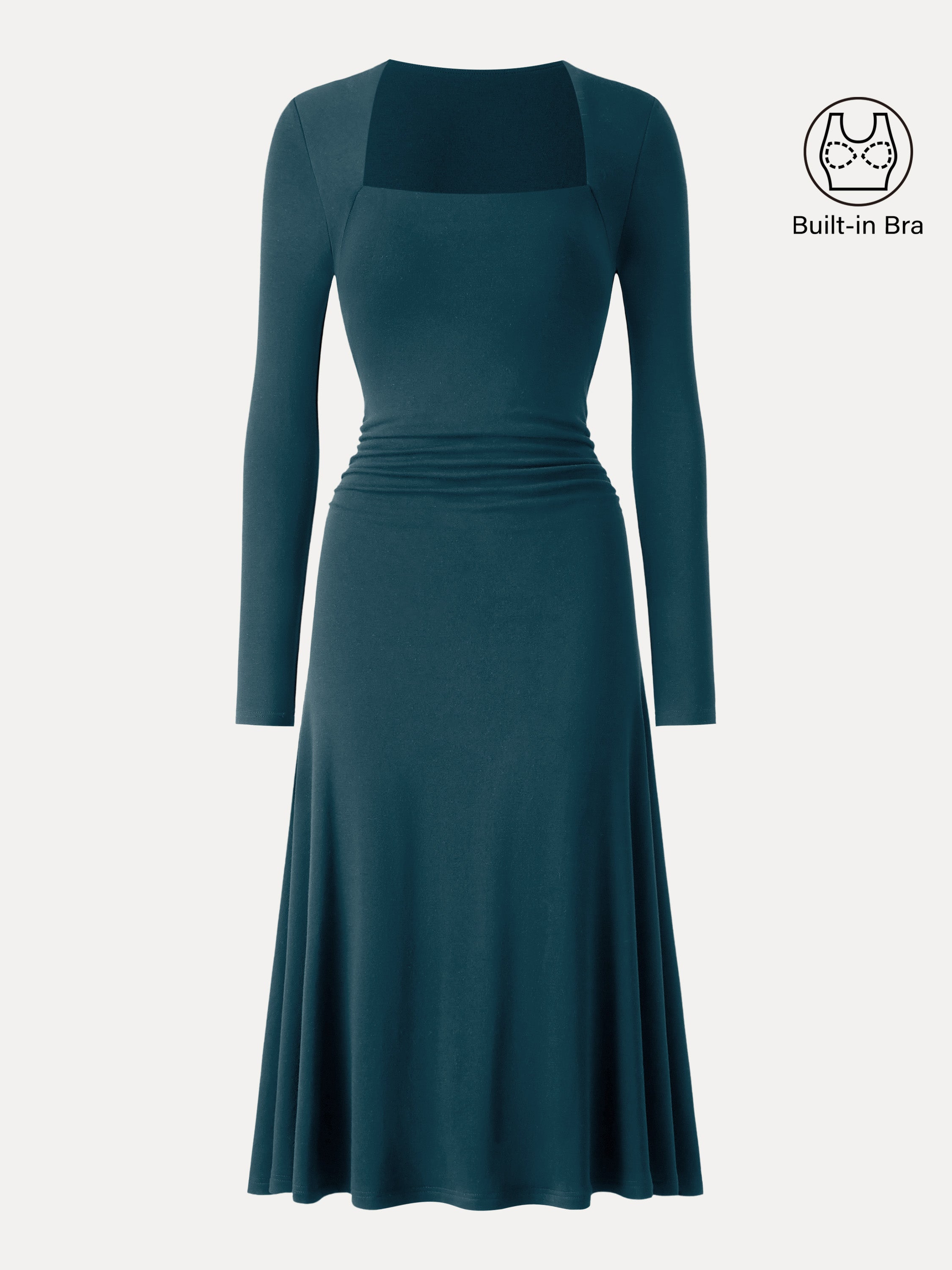 ProWarm Angular Square Neck Fit-and-Flare Midi Brami Dress