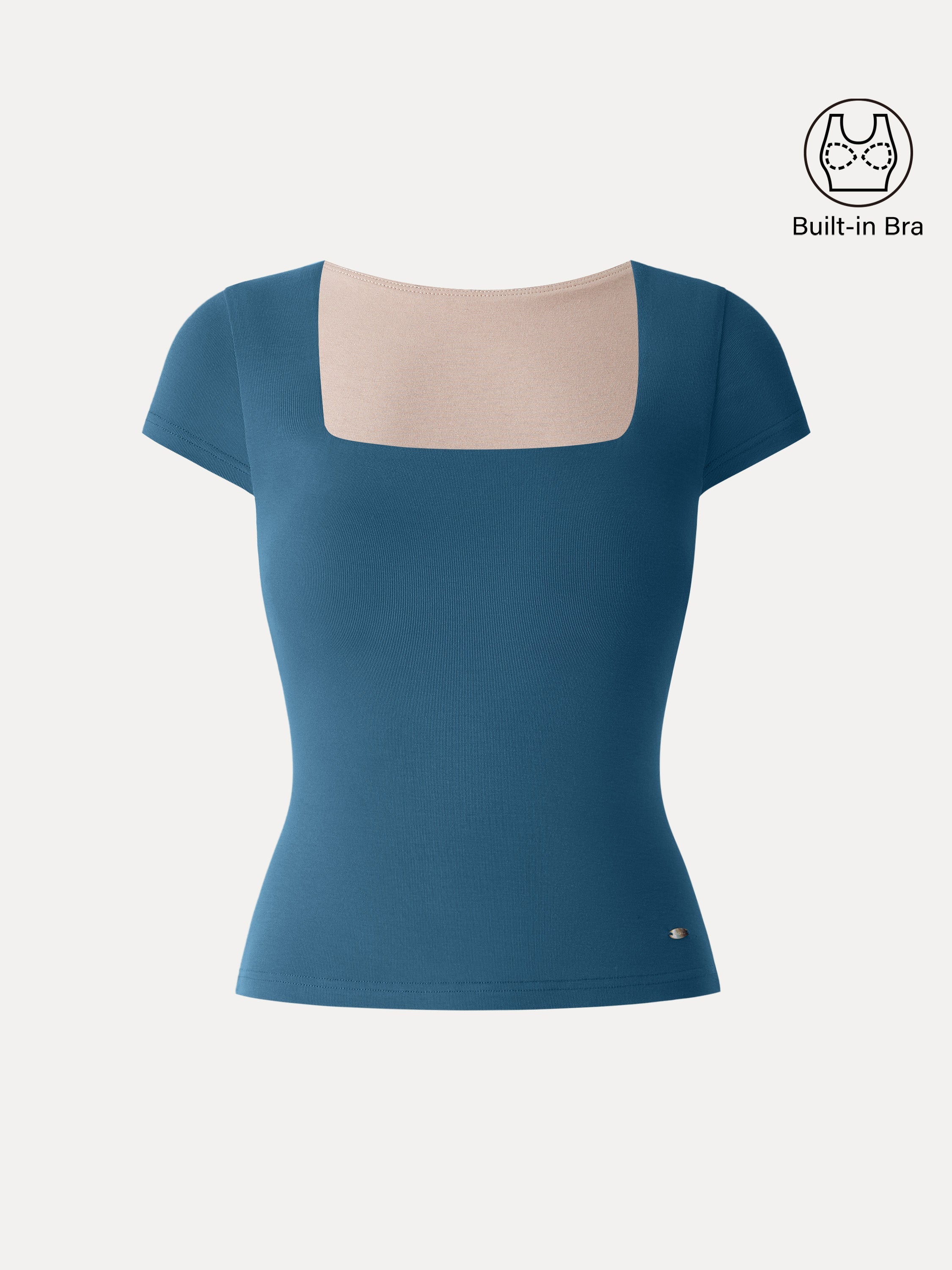 SkinKiss Square Neck Cap Sleeve Cropped Brami