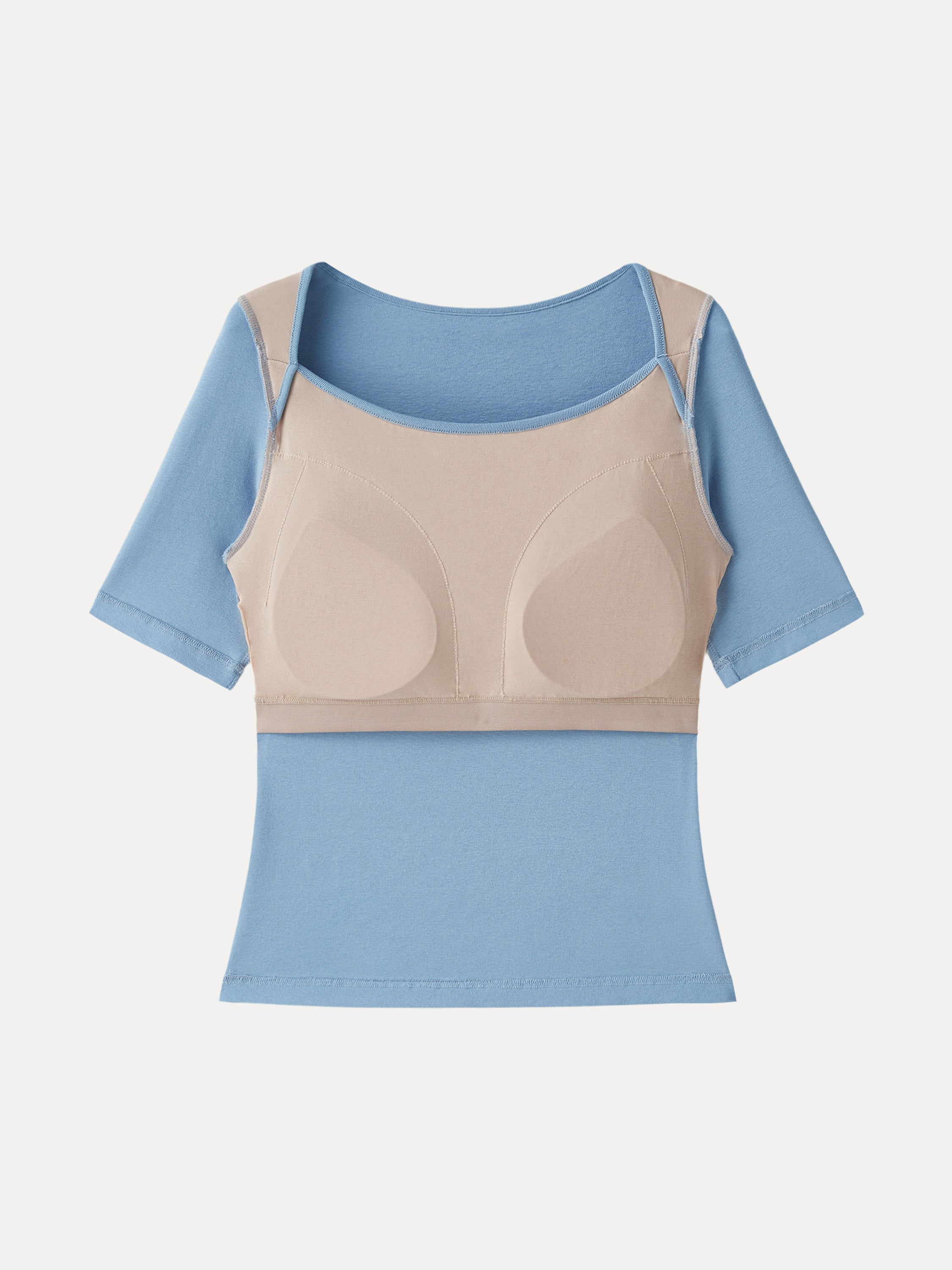 Cotton Lyocell Scoop Neck Short Sleeve Brami