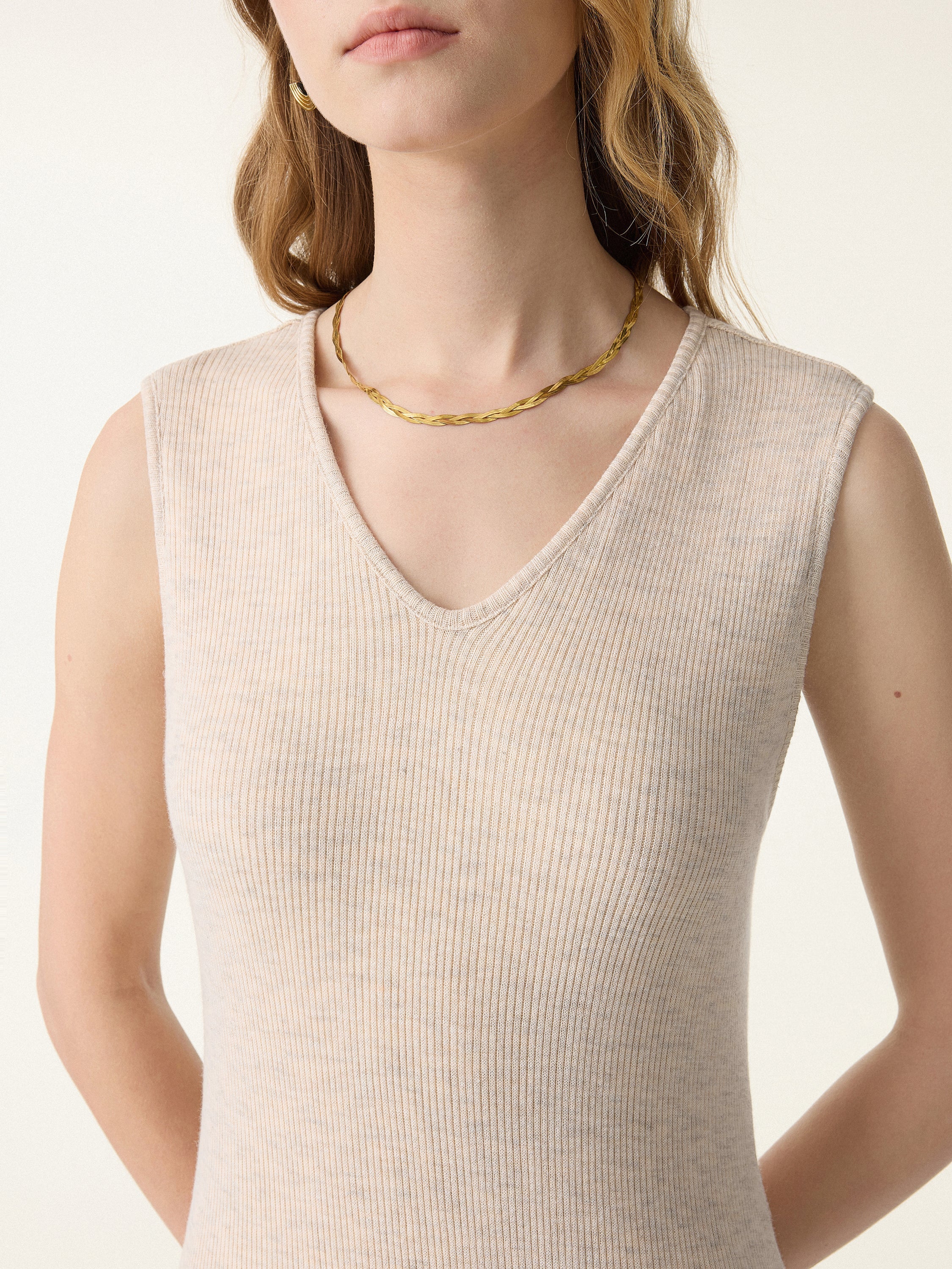 Soft Drape V-Neck Flared Midi Brami Dress