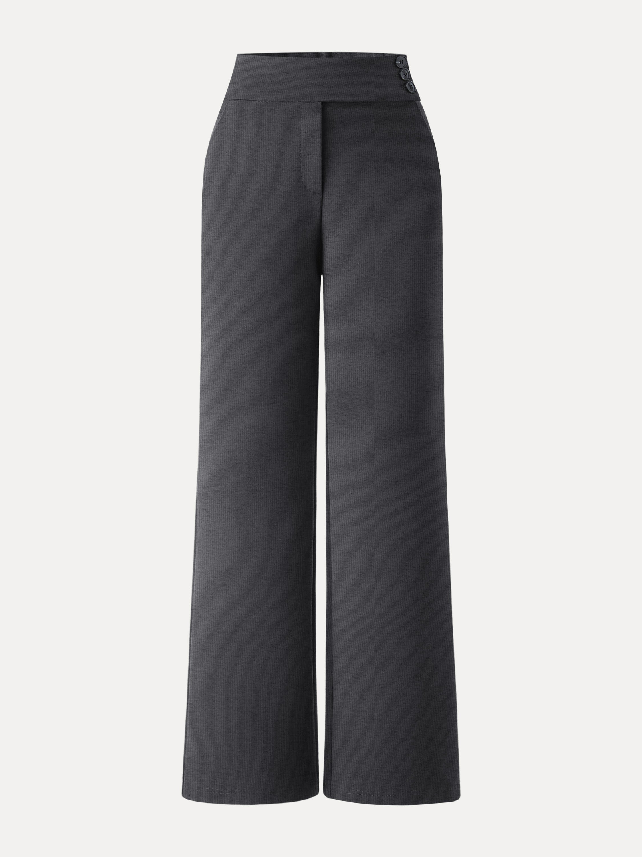 Stretchy High Rise Wide Leg Pants with Pockets
