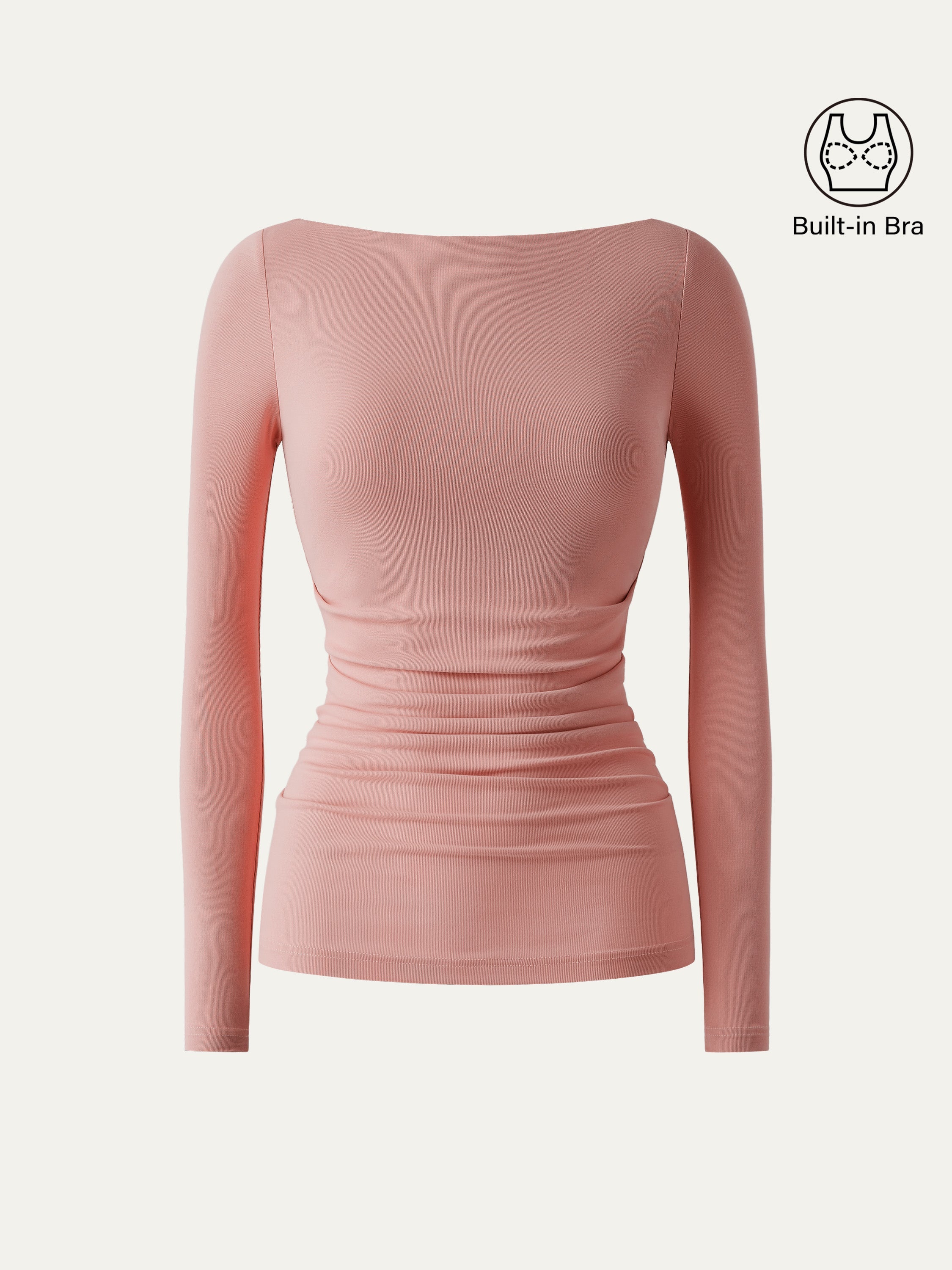Boat Neck Ruched Lightweight Brami Top