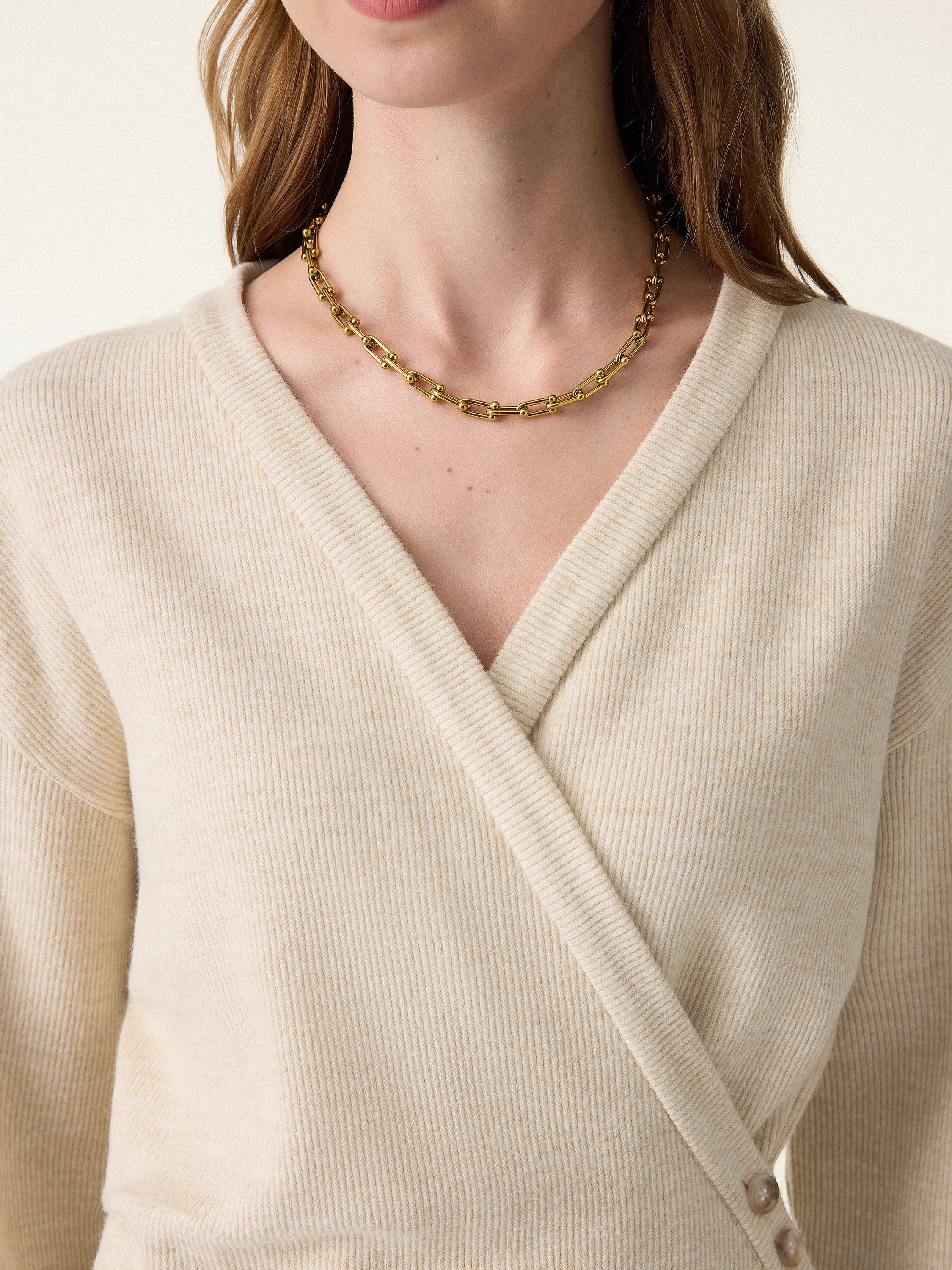 Cozy Knit Buttoned Wrap Cardigan