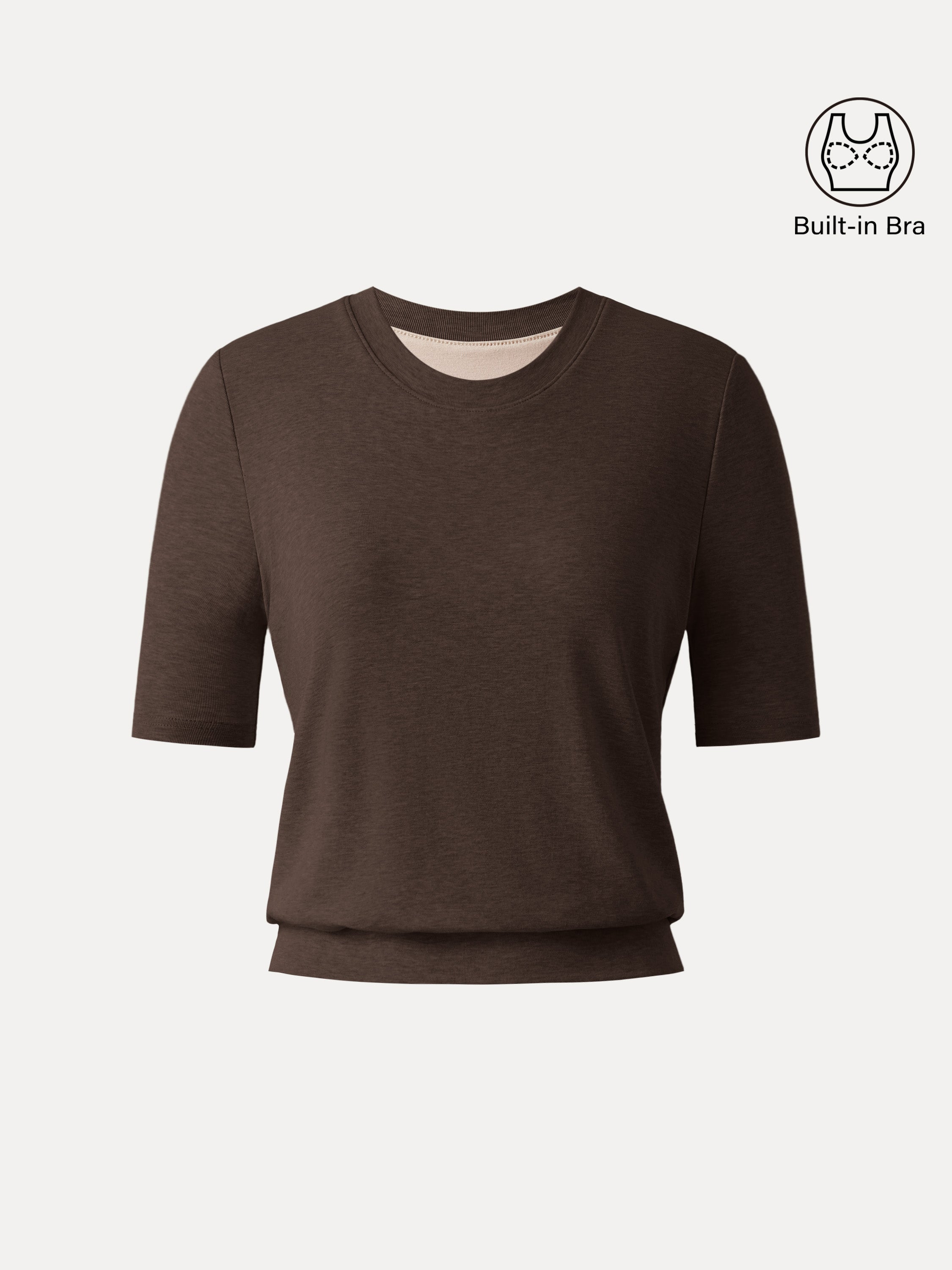 Lyocell Wool Crewneck Brami with Banded Hem