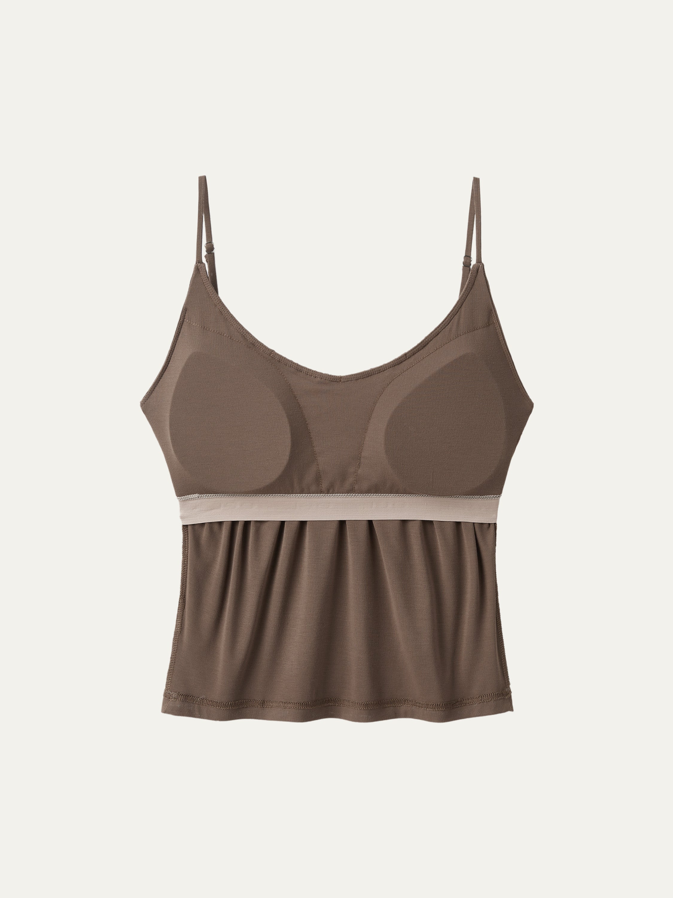 Scoop Neck Gathered Spaghetti Brami Top