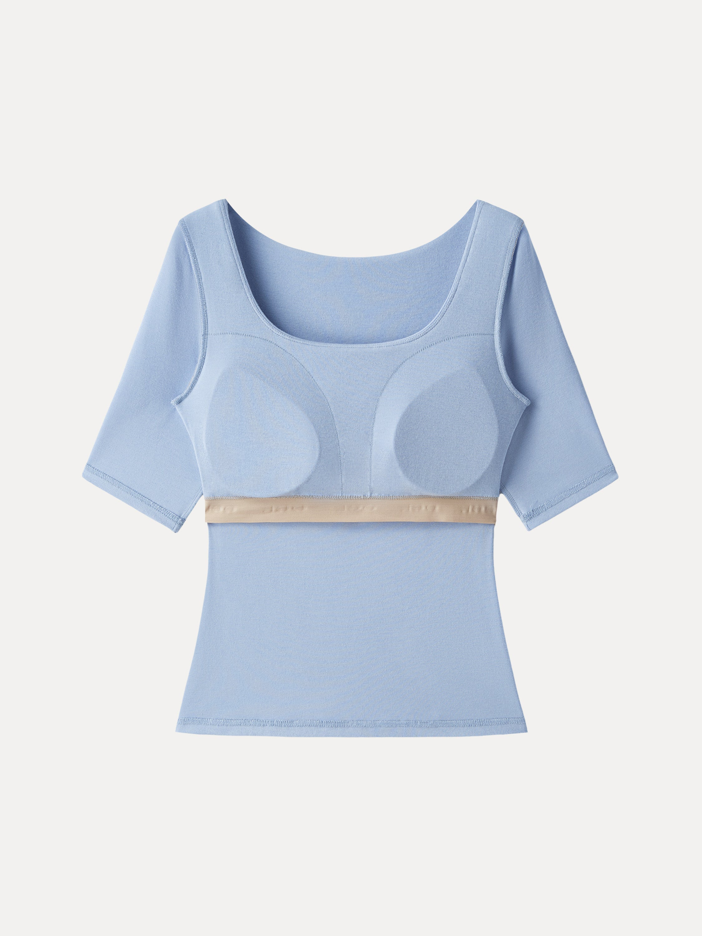 Essential Square Neck Elbow Length Sleeve Brami