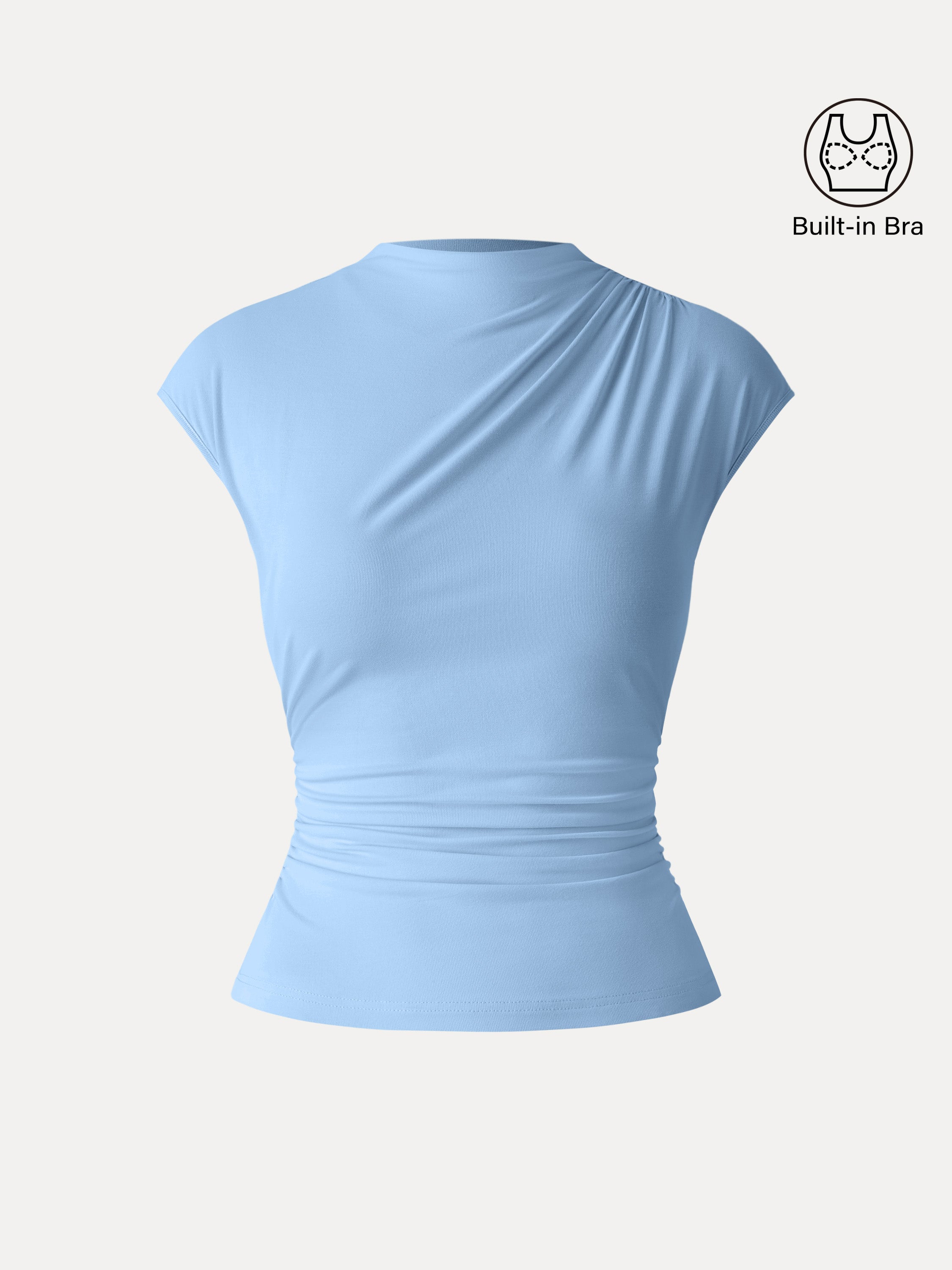 SkinKiss Mockneck Ruched Cropped Brami