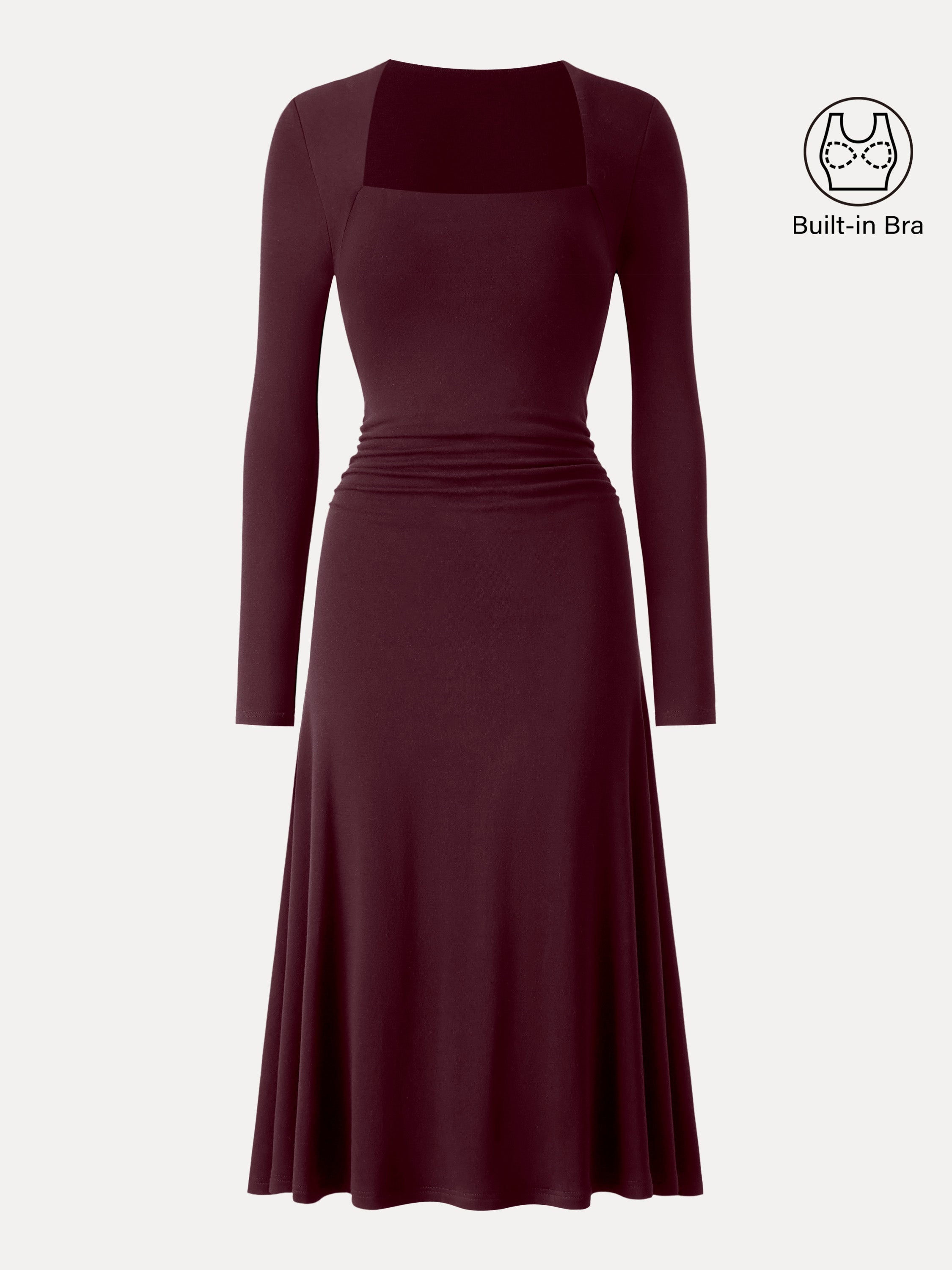 ProWarm Angular Square Neck Fit-and-Flare Midi Brami Dress