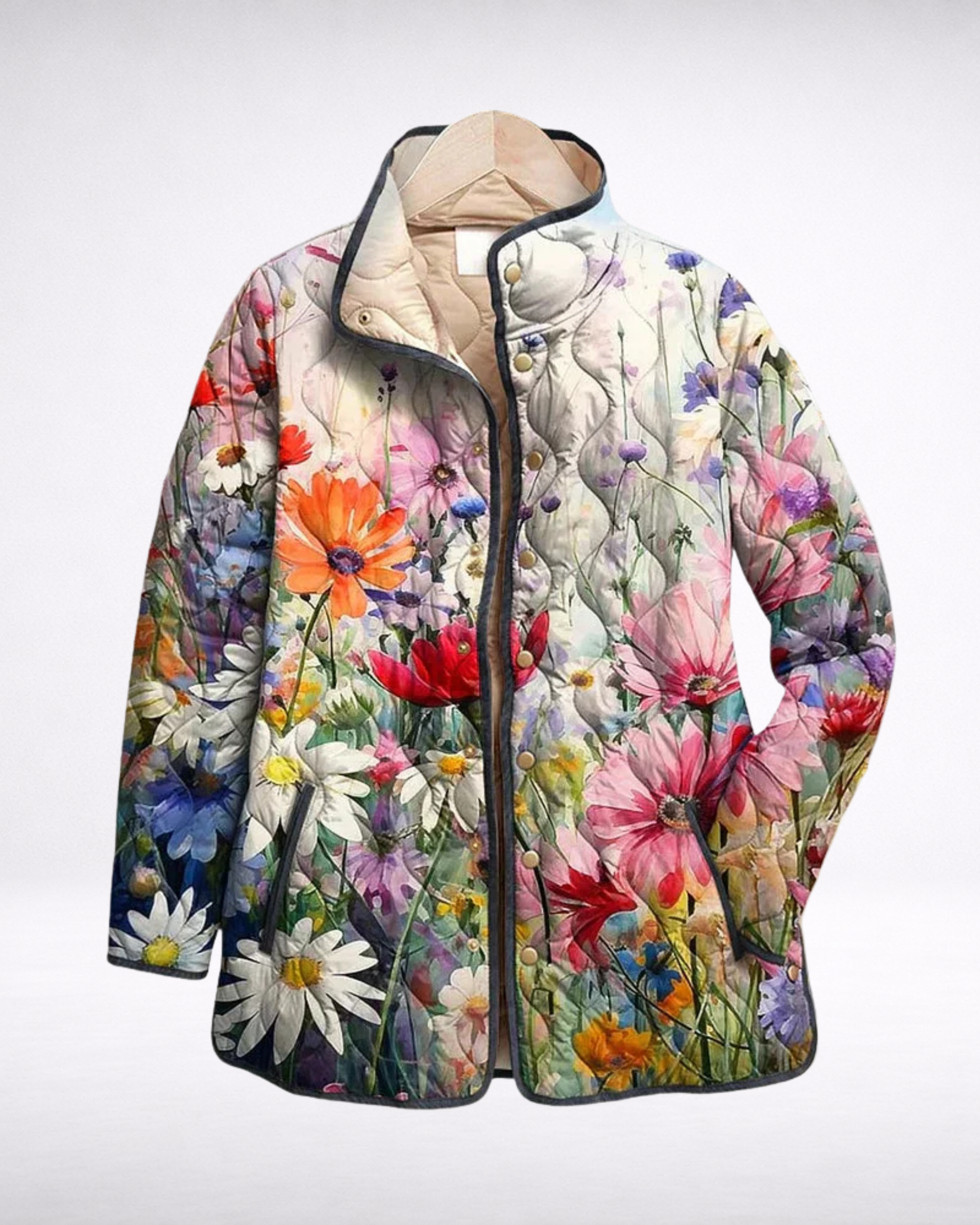 Kaia | Charming Vintage Floral Print Quilted Jacket