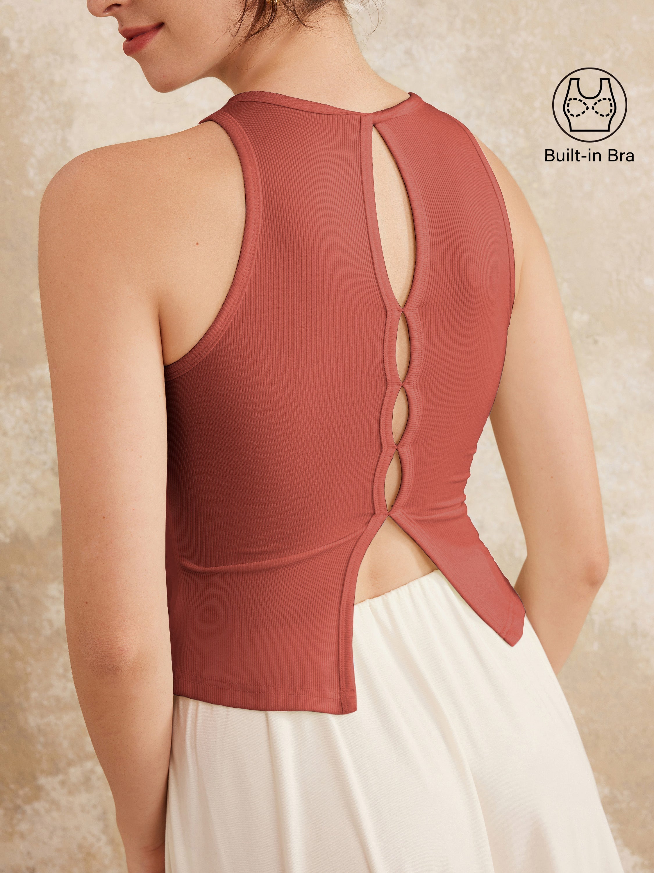 Crewneck Cut-out Bandless Brami Tank