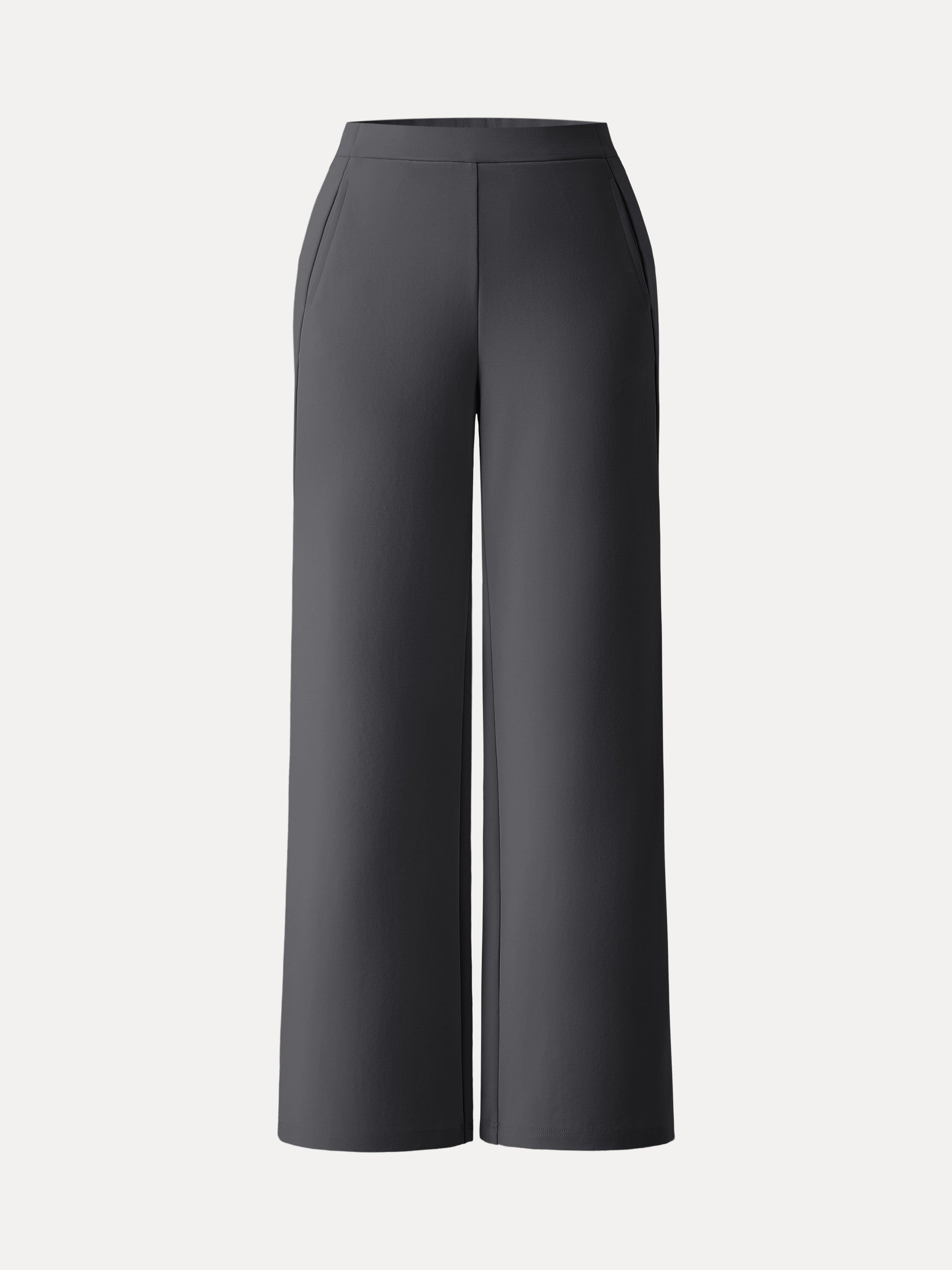 Mid Rise Straight Pull-on Pants with Pockets