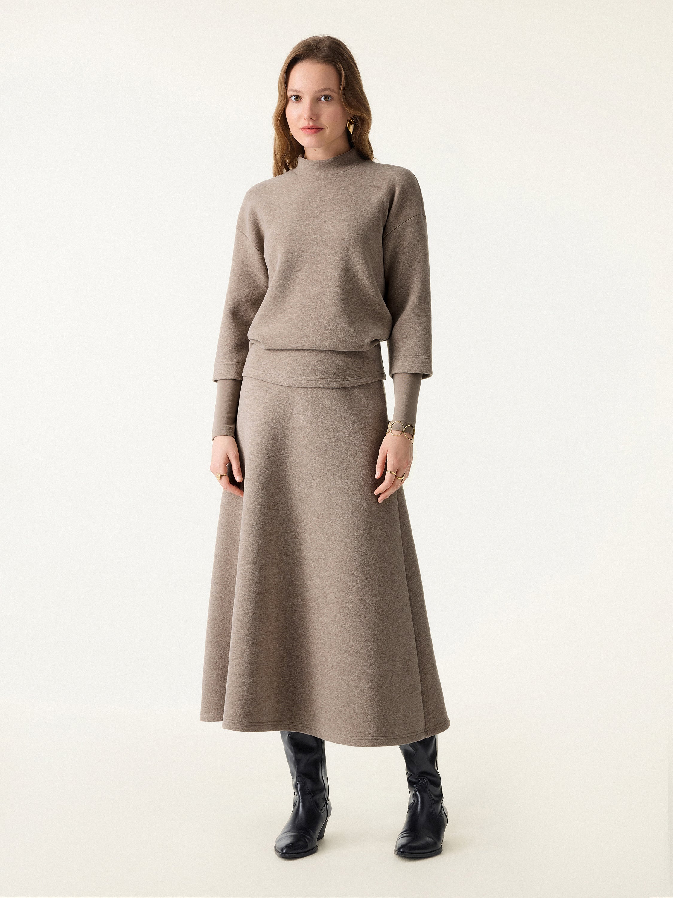 FuzzLuxe Essential Midi A-line Circle Skirt