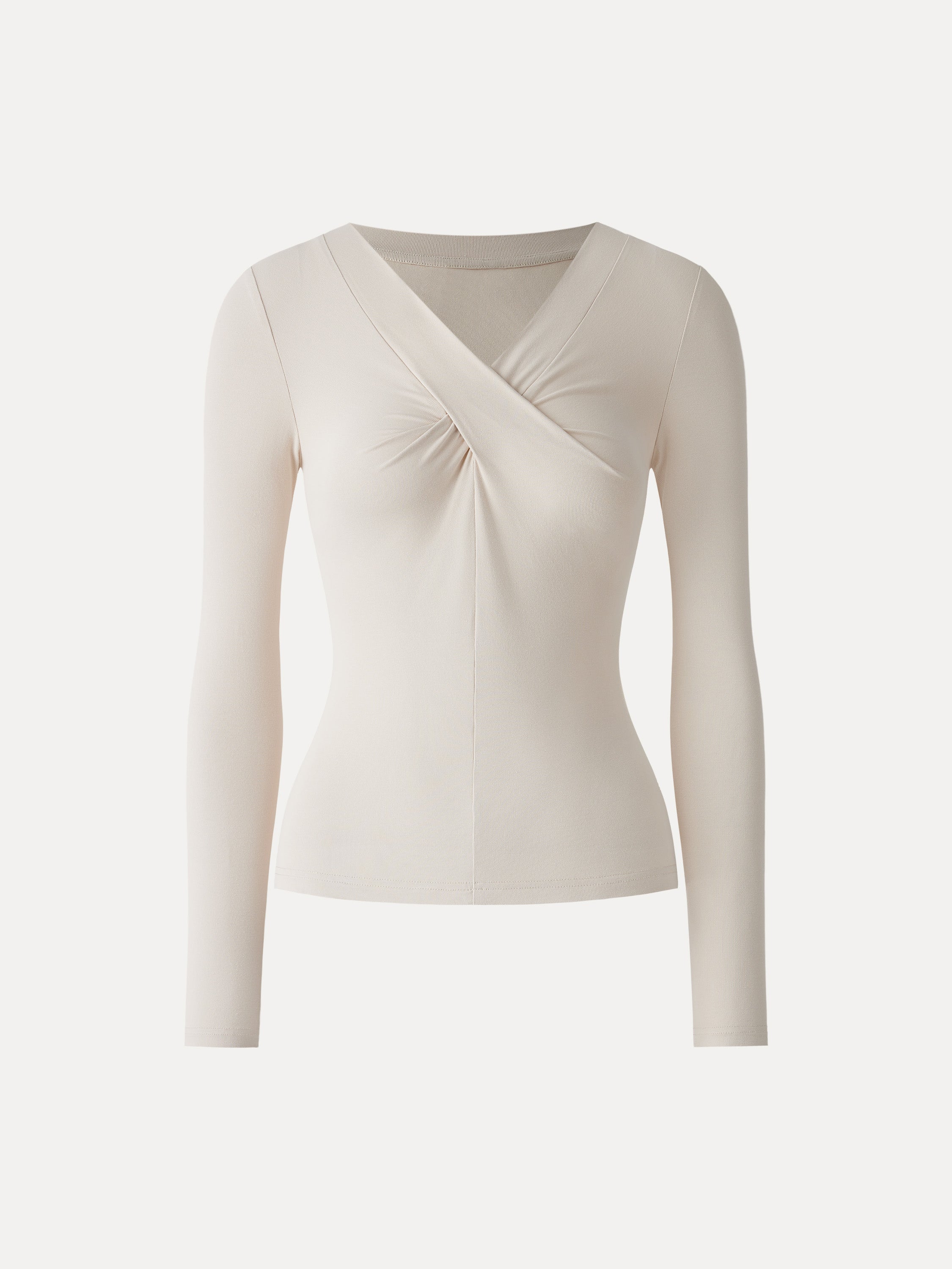 SkinKiss Twisted V-Neck Long Sleeve Top
