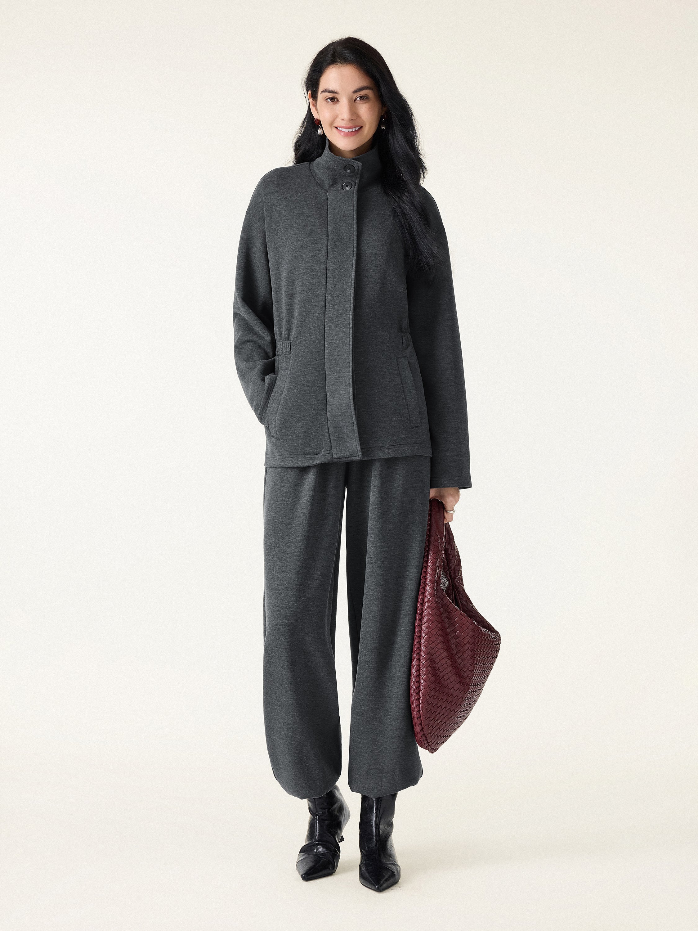 Windproof Cozy Warm Stand Collard Cinched Waist Jackets