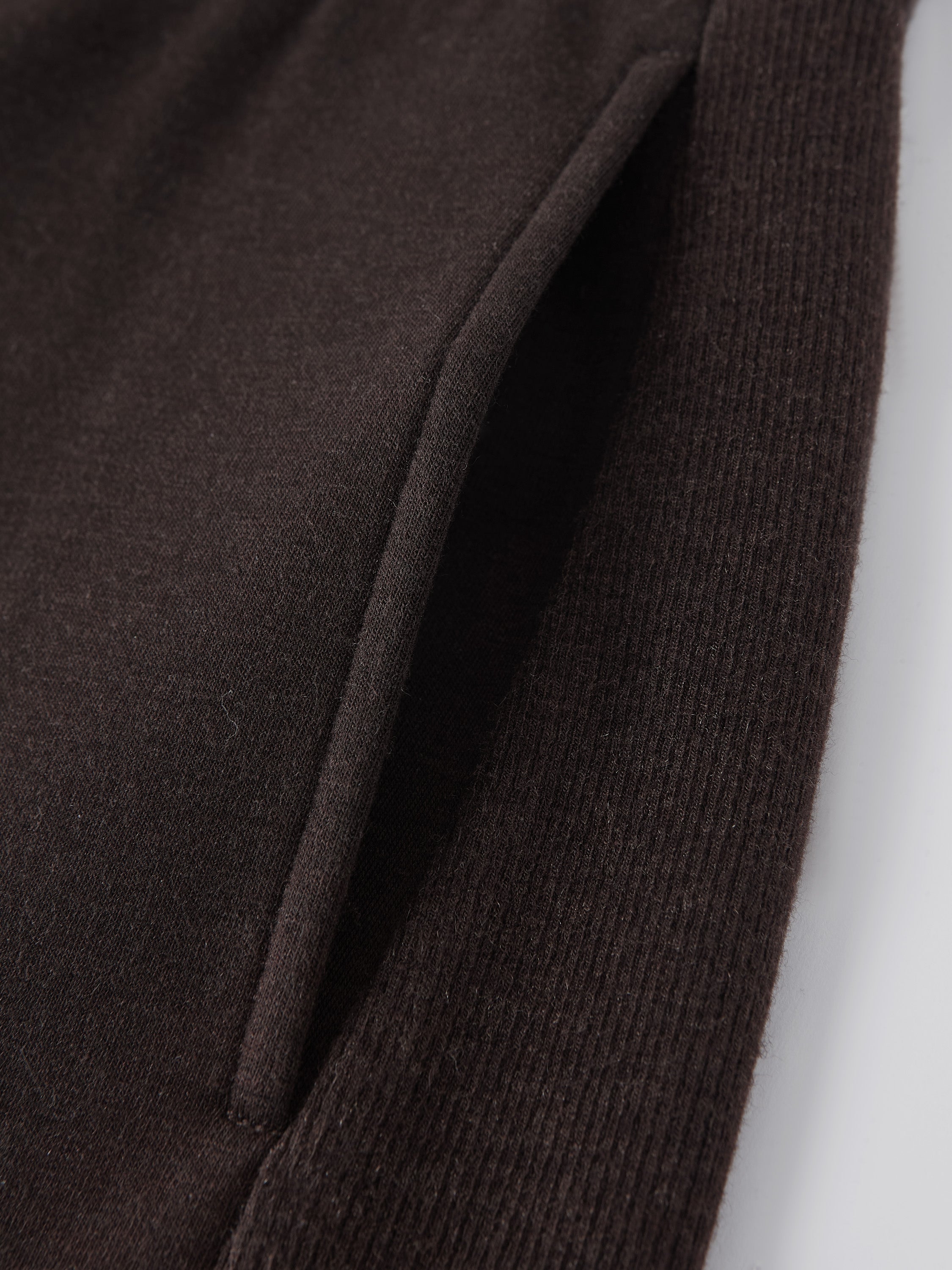 Ribbed Panel Mid Rise Wide Leg Pants with Pockets