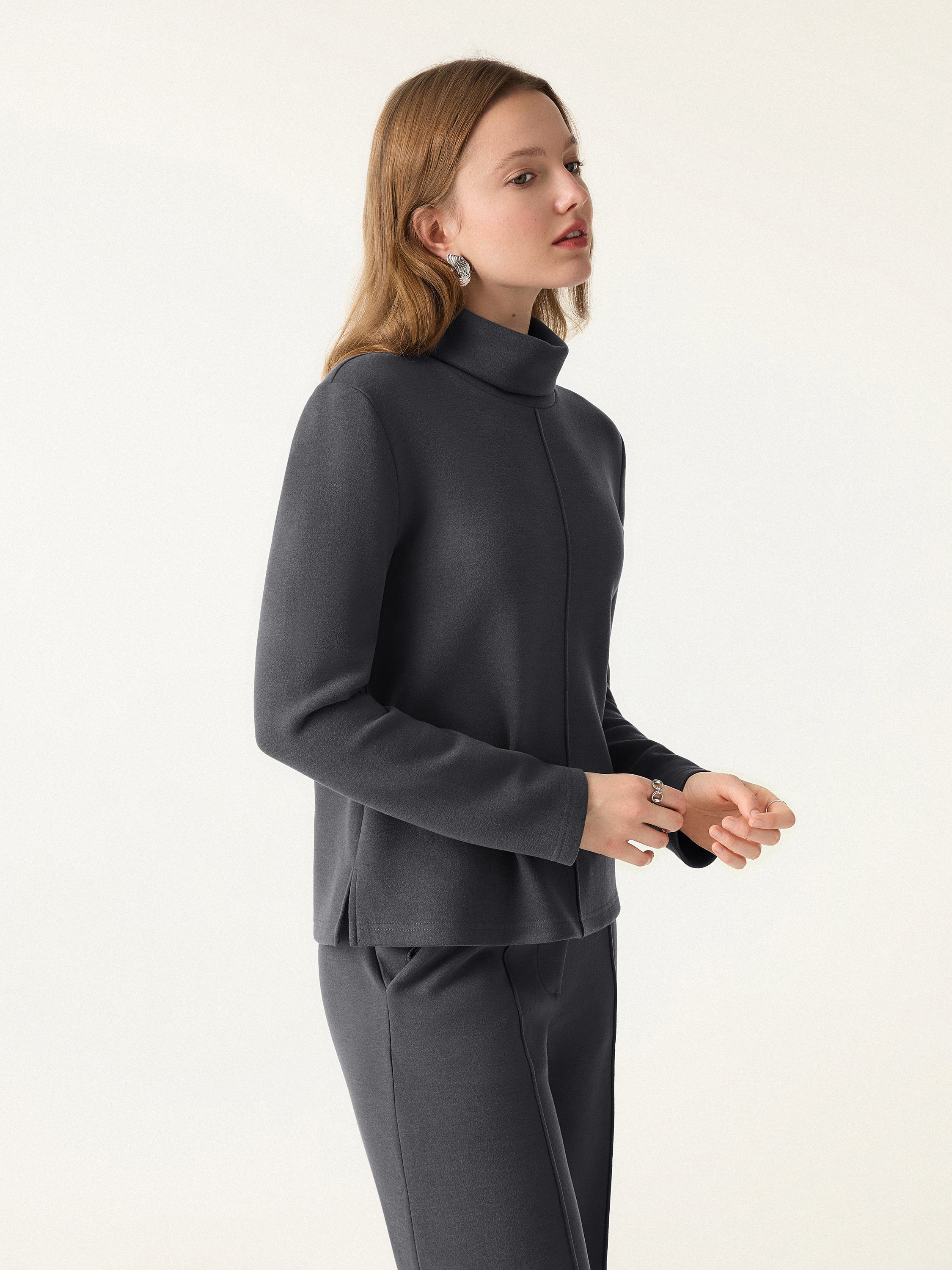 FuzzLuxe Turtleneck Long Sleeve Top