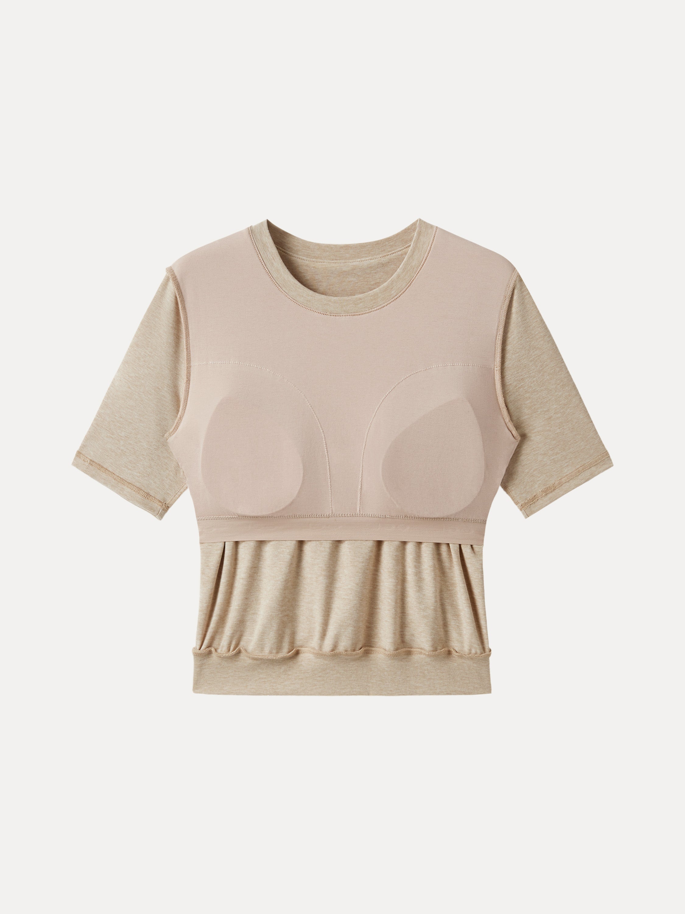 Lyocell Wool Crewneck Brami with Banded Hem