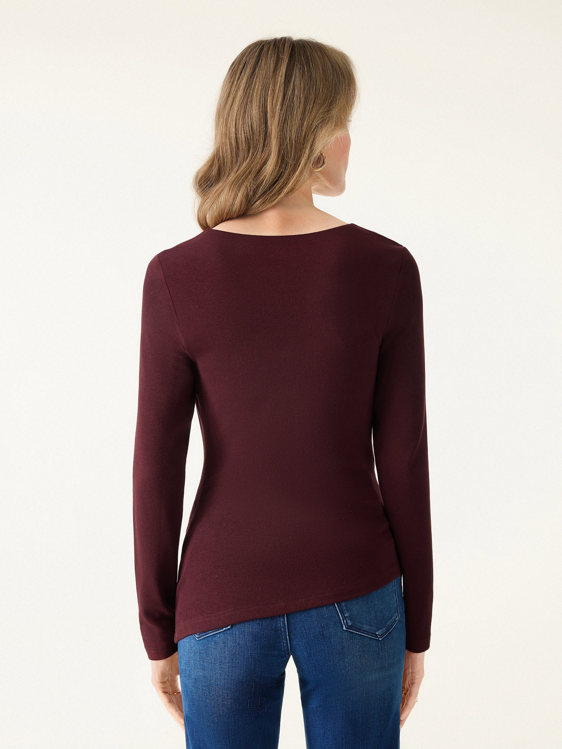 Cowl Neck Built-in Coverage Long Sleeve Brami