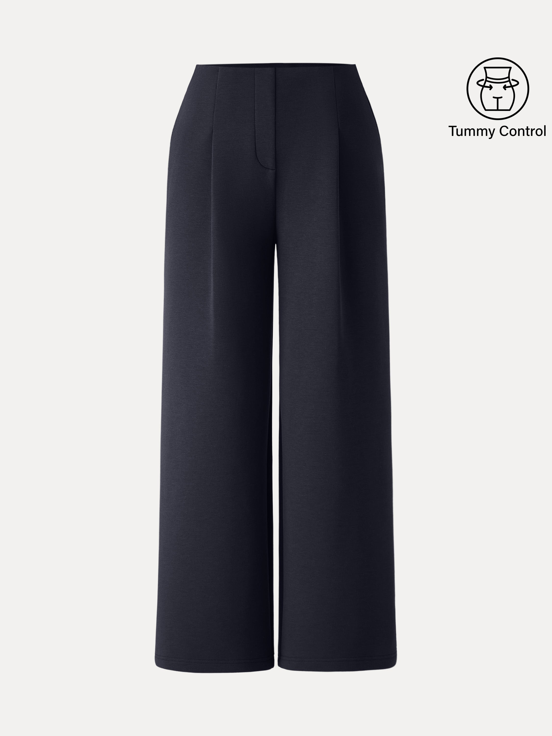 Tummy-Control Mid Rise Straight Leg Pull-on Pants