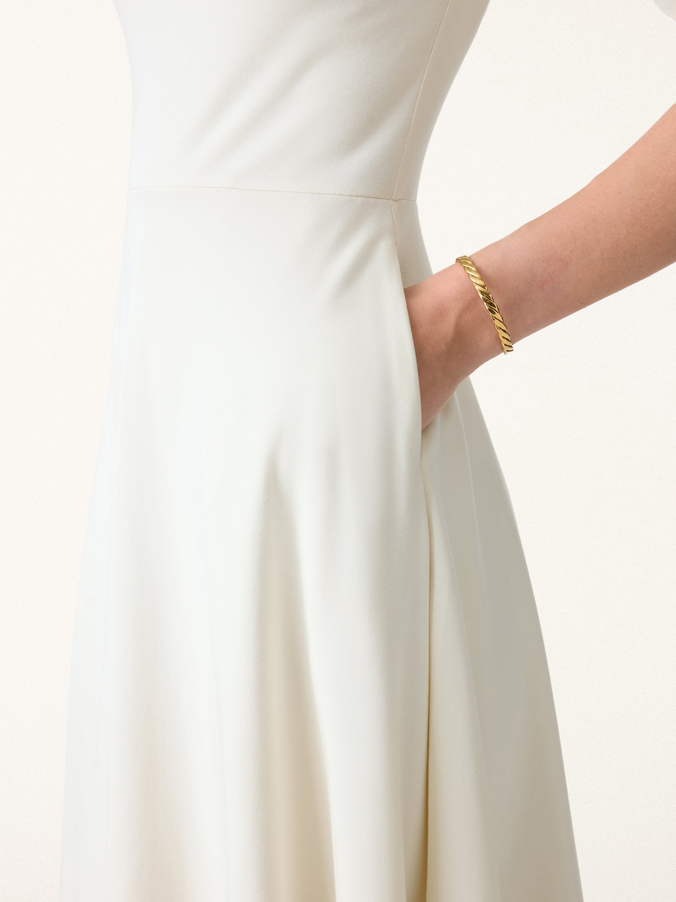 V-Neck Elbow Sleeve Midi Brami Dress with Pockets