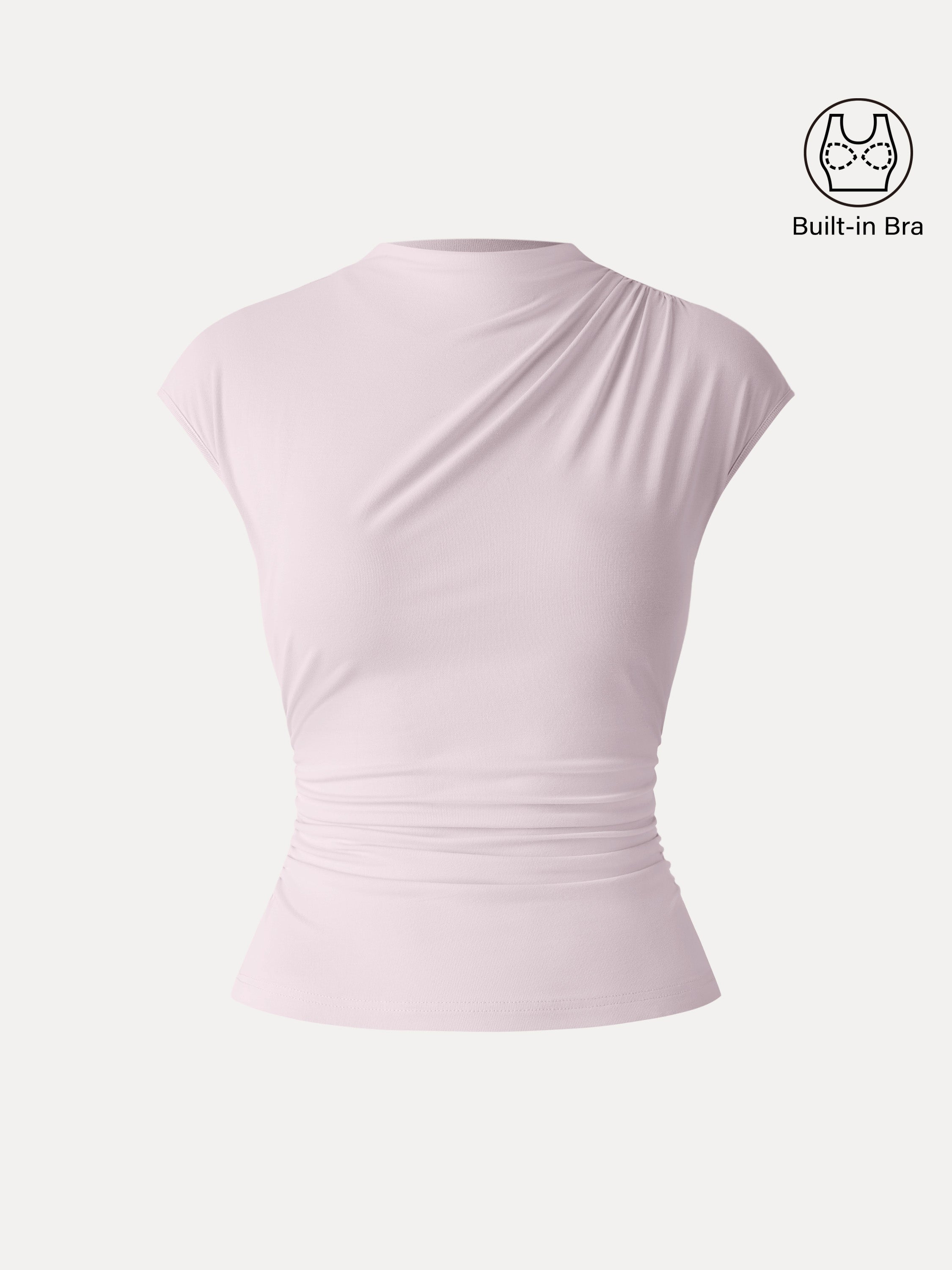 SkinKiss Mockneck Ruched Cropped Brami