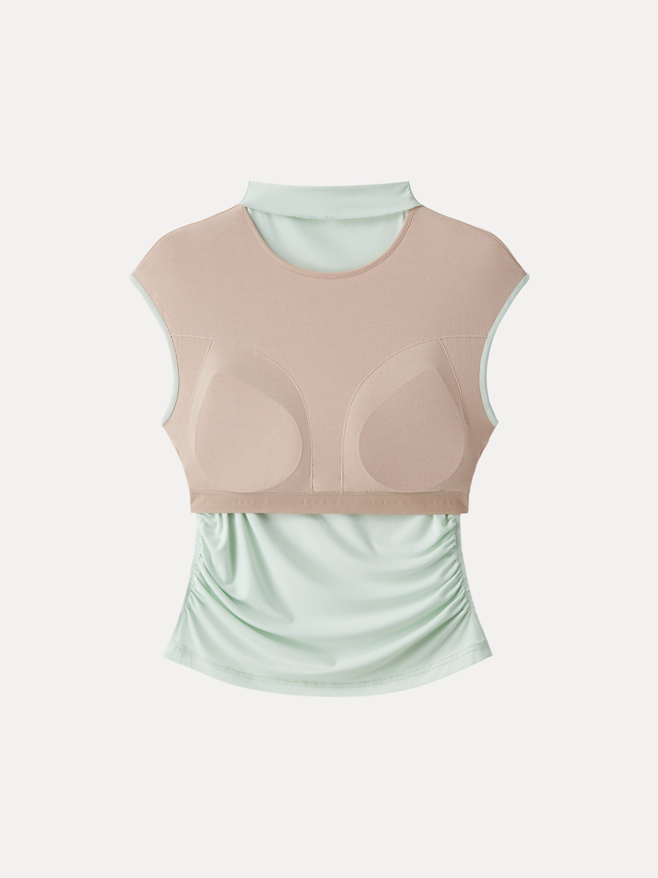 SkinKiss Mockneck Ruched Cropped Brami