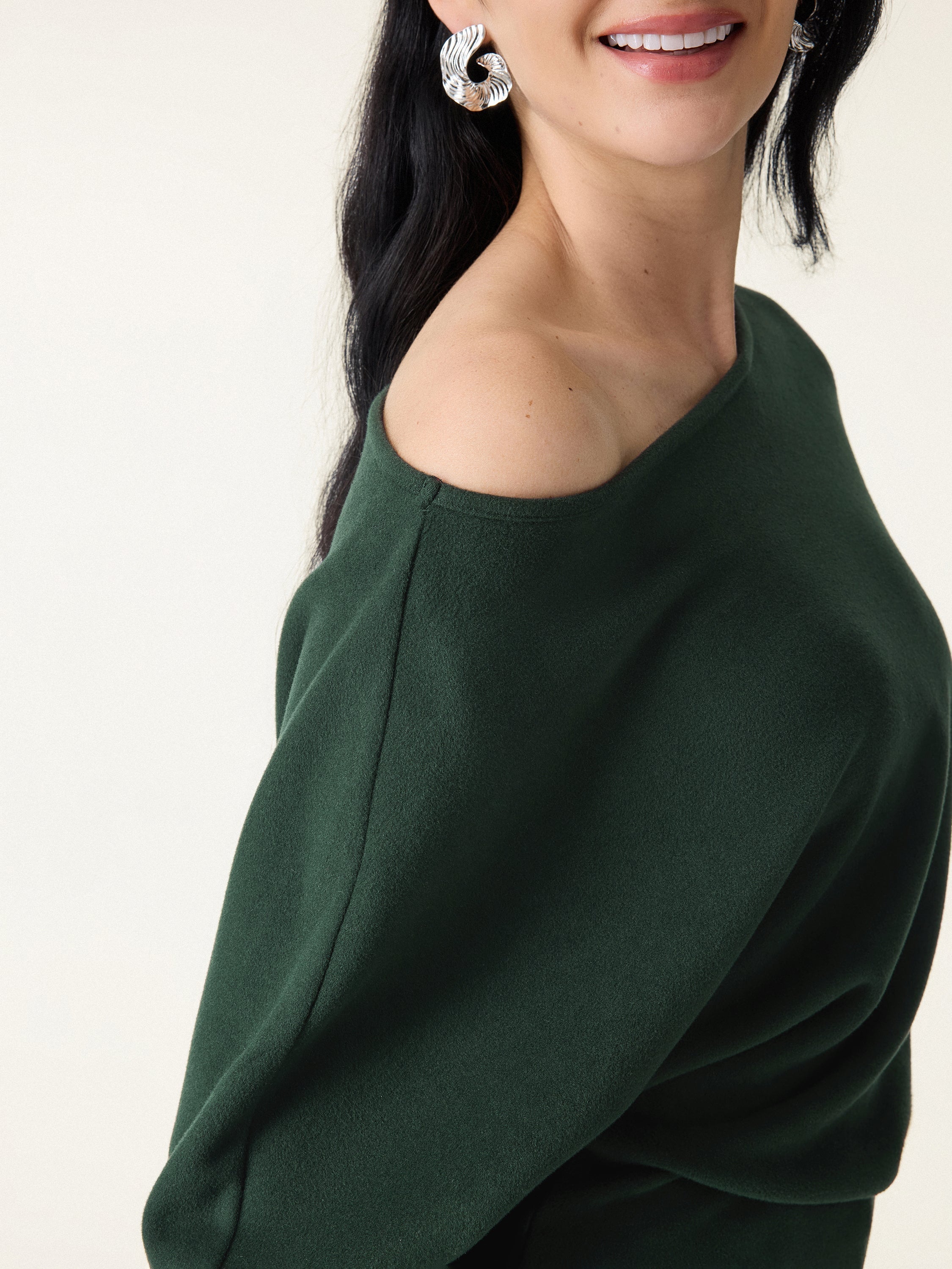 MaxWarm Boatneck Top with Asymmetrical Hem