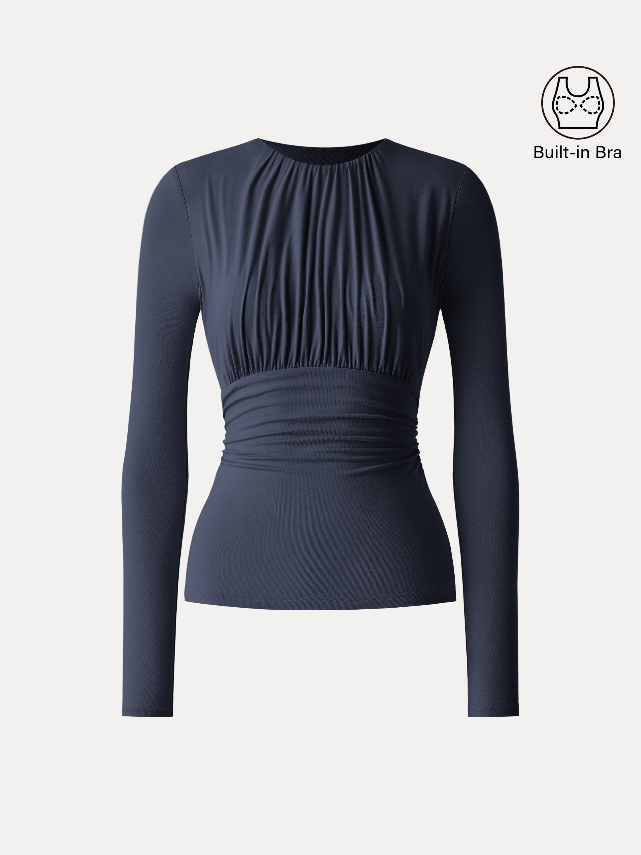 SkinKiss Round Neck All-over Ruching Brami