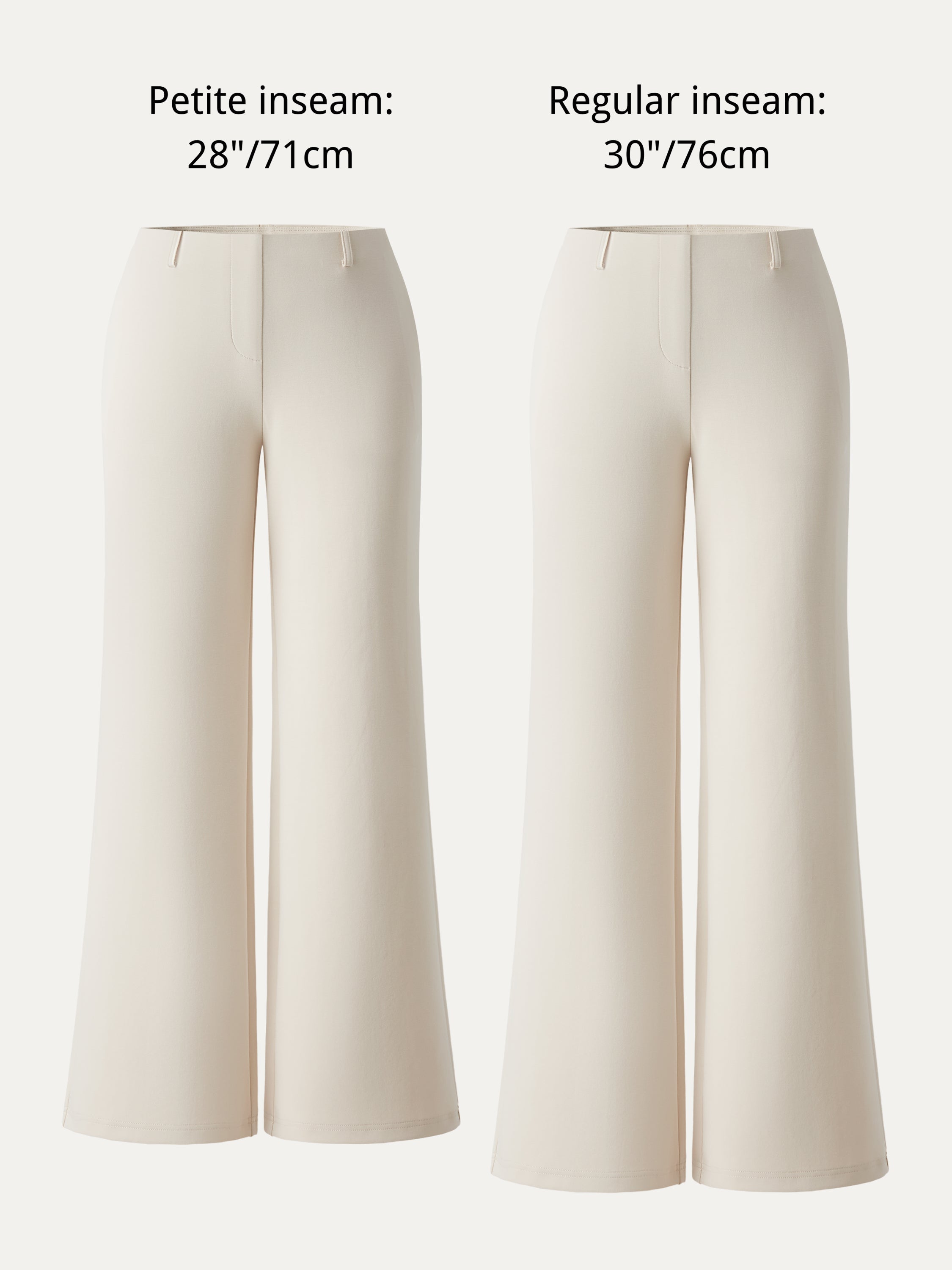 Stretch Cotton Mid Rise Flared Wide Leg Pull-on Pants with Pockets