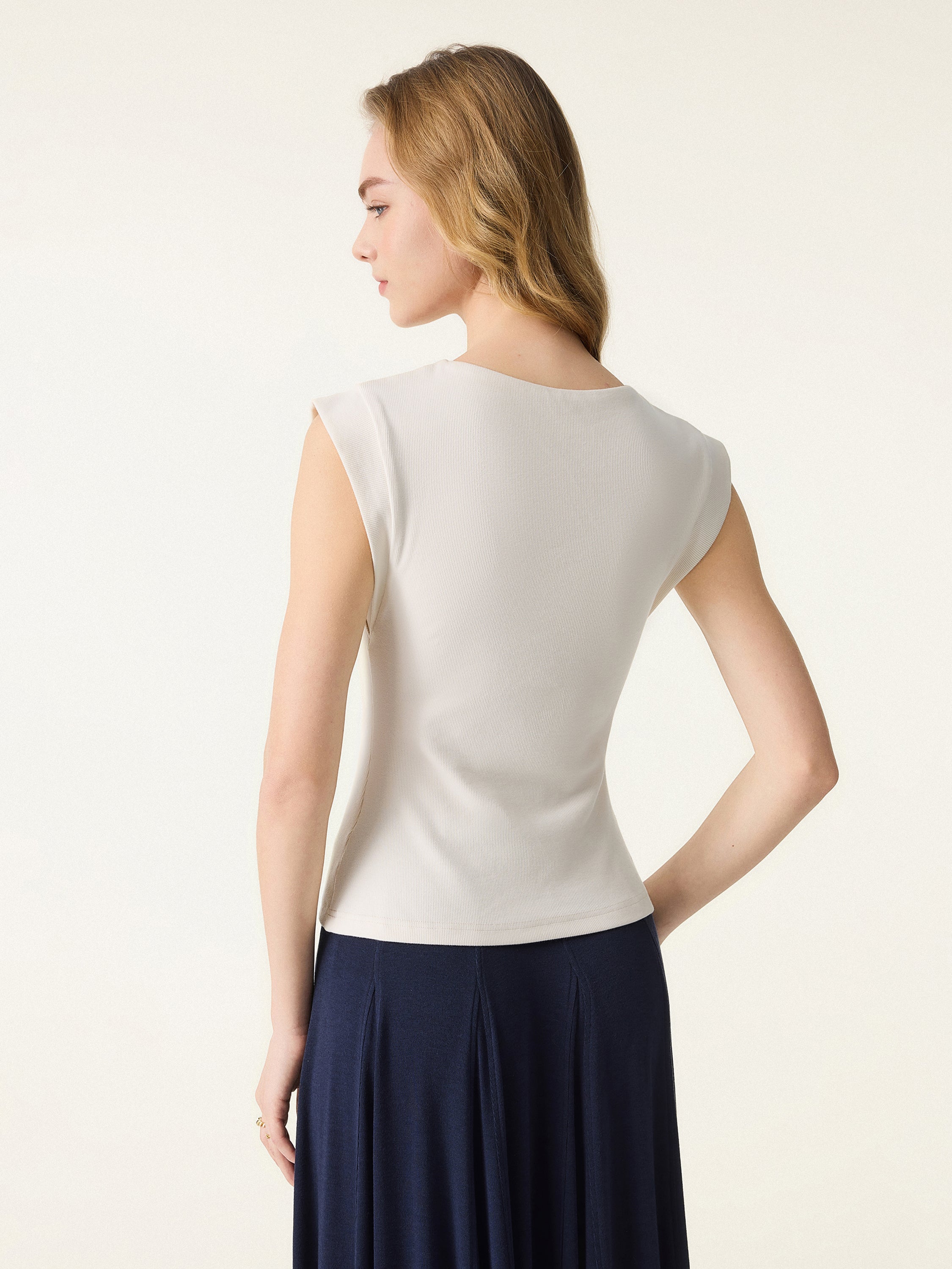 Cotton Viscose Round Neck Wide Shoulder Brami