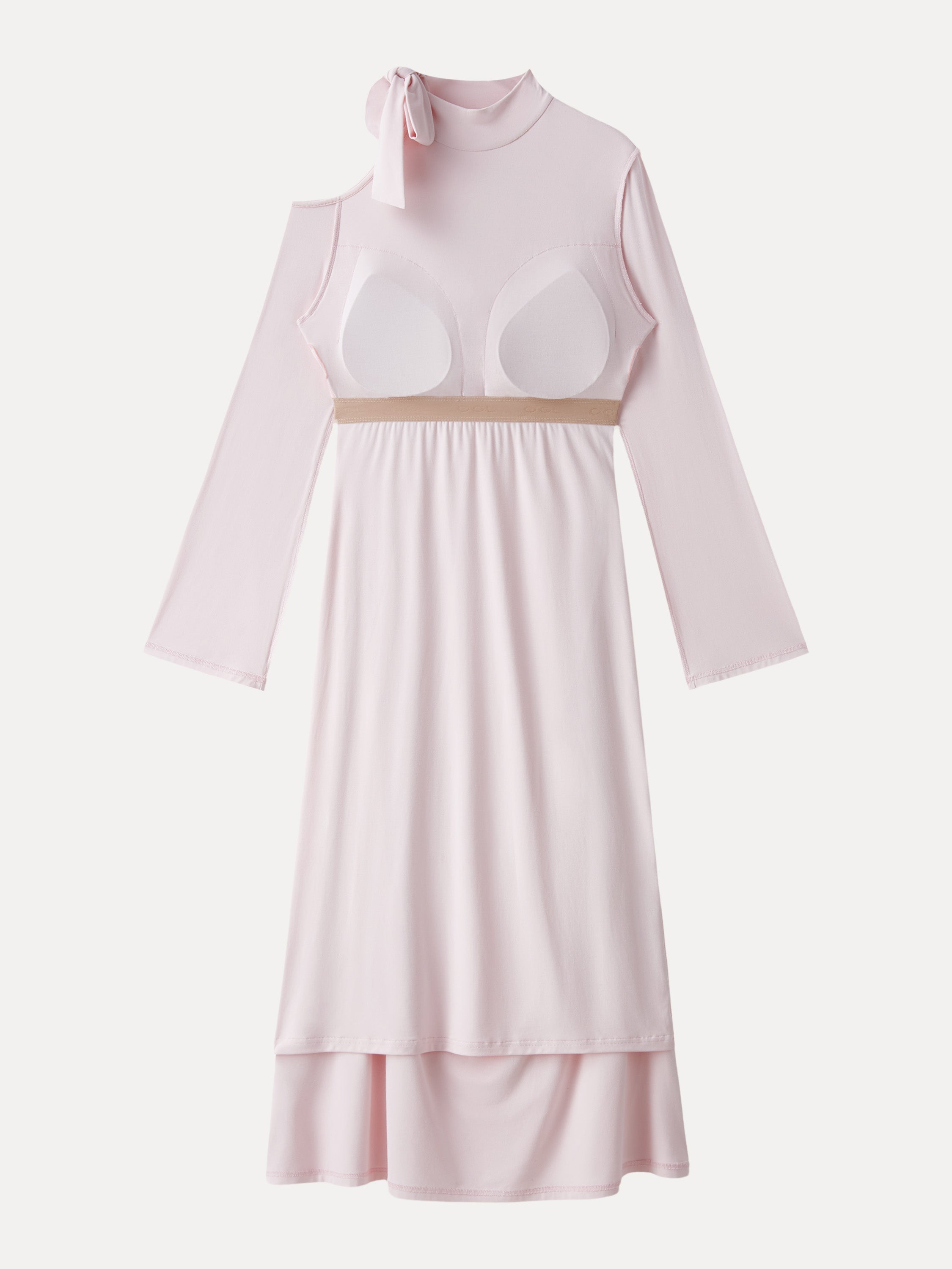 SkinKiss Mockneck Cutout Shoulder Ruched Brami Dress