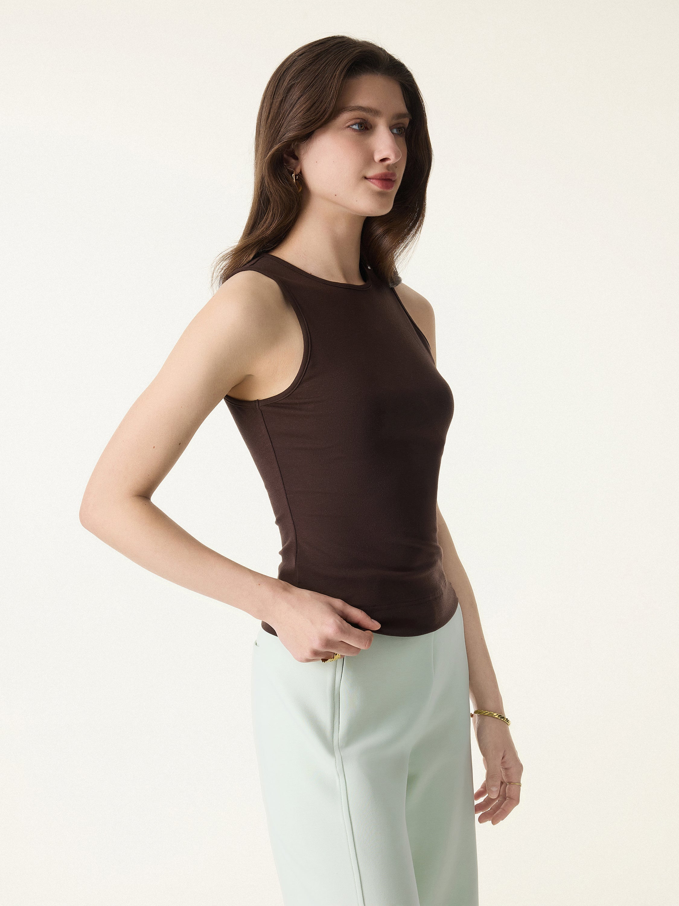 Non-Itch Lyocell Wool Round Neck Tank