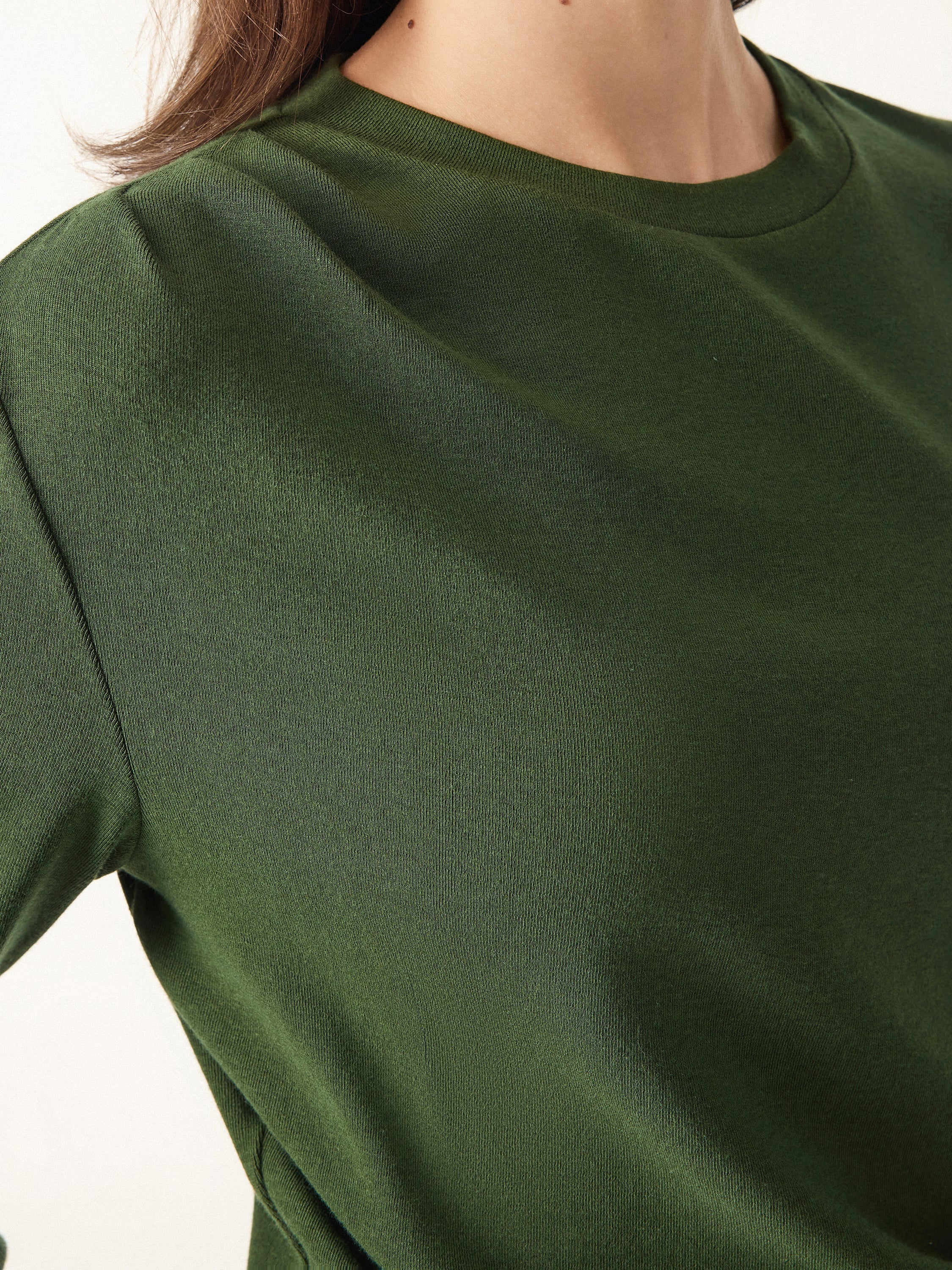 Light Warm Crewneck Tucked Top