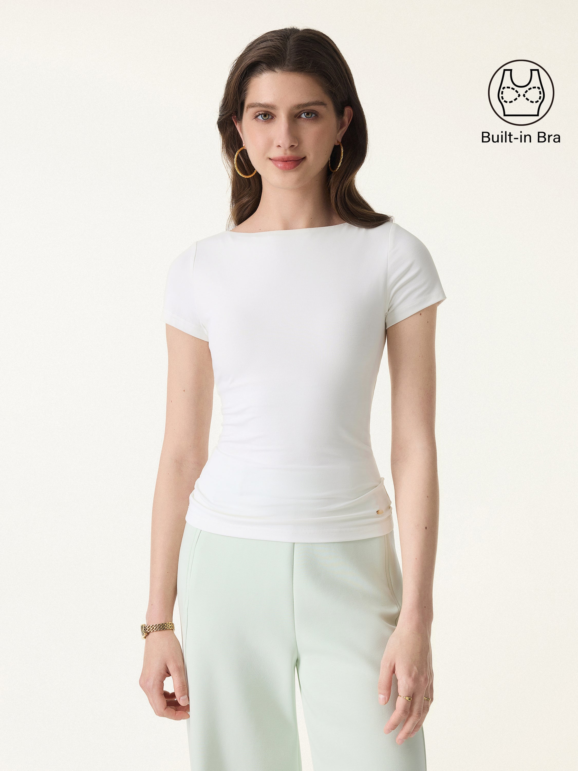 SkinKiss Boatneck Short Sleeve Brami